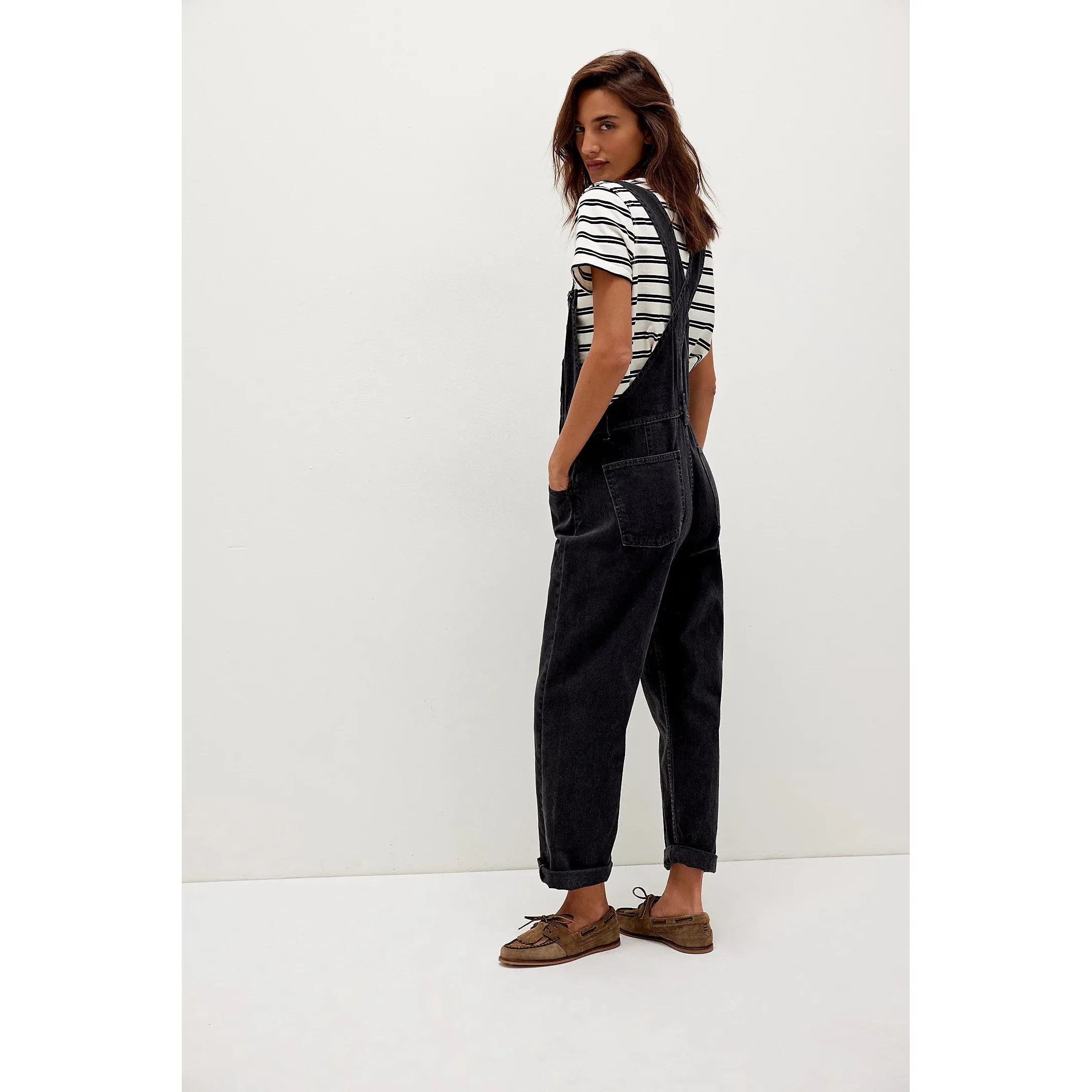 Free People - Ziggy Denim Overalls in Mineral Black