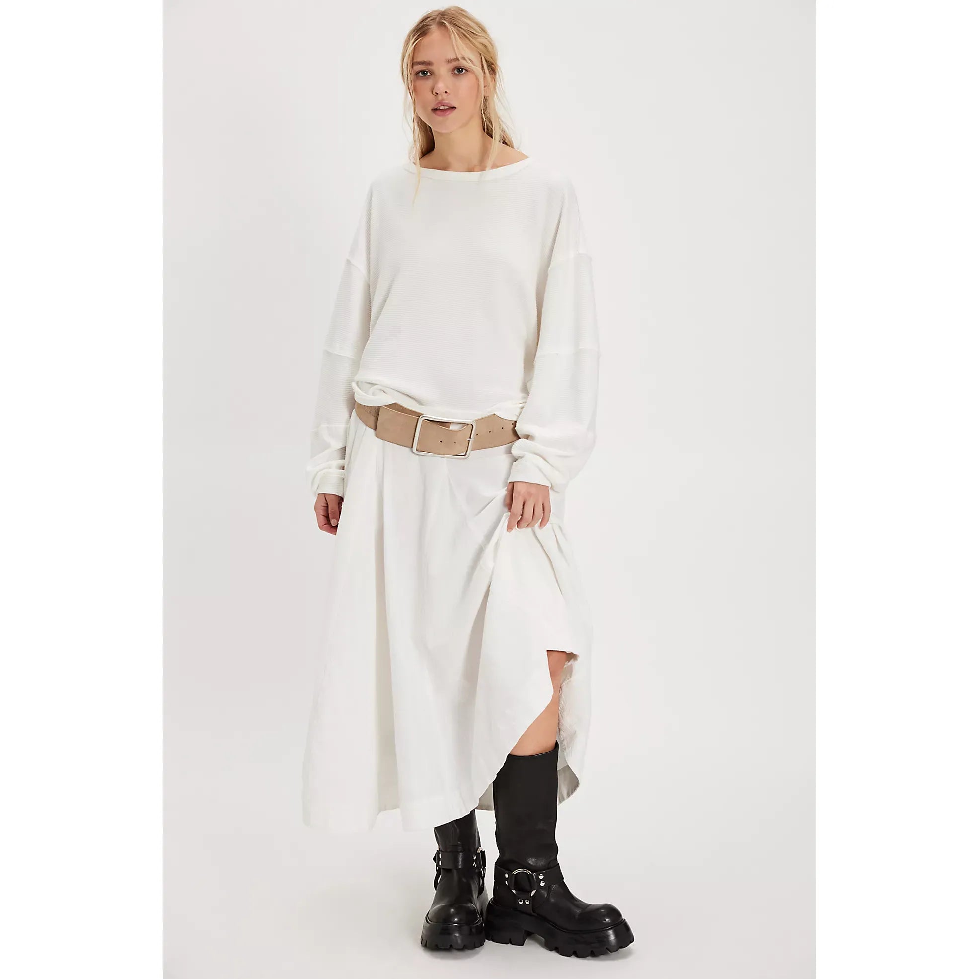 Free People - Total Eclipse Tee in Clean Ivory