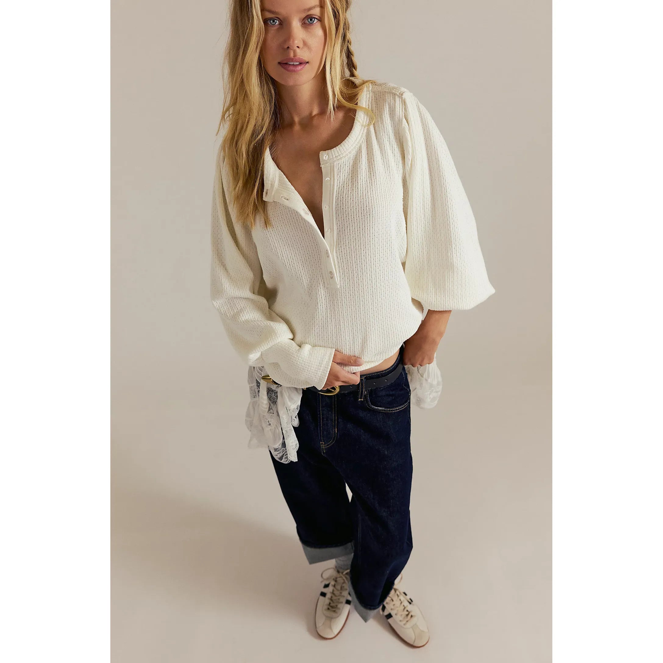 Free People -  Quinn Knit Thermal in Ivory