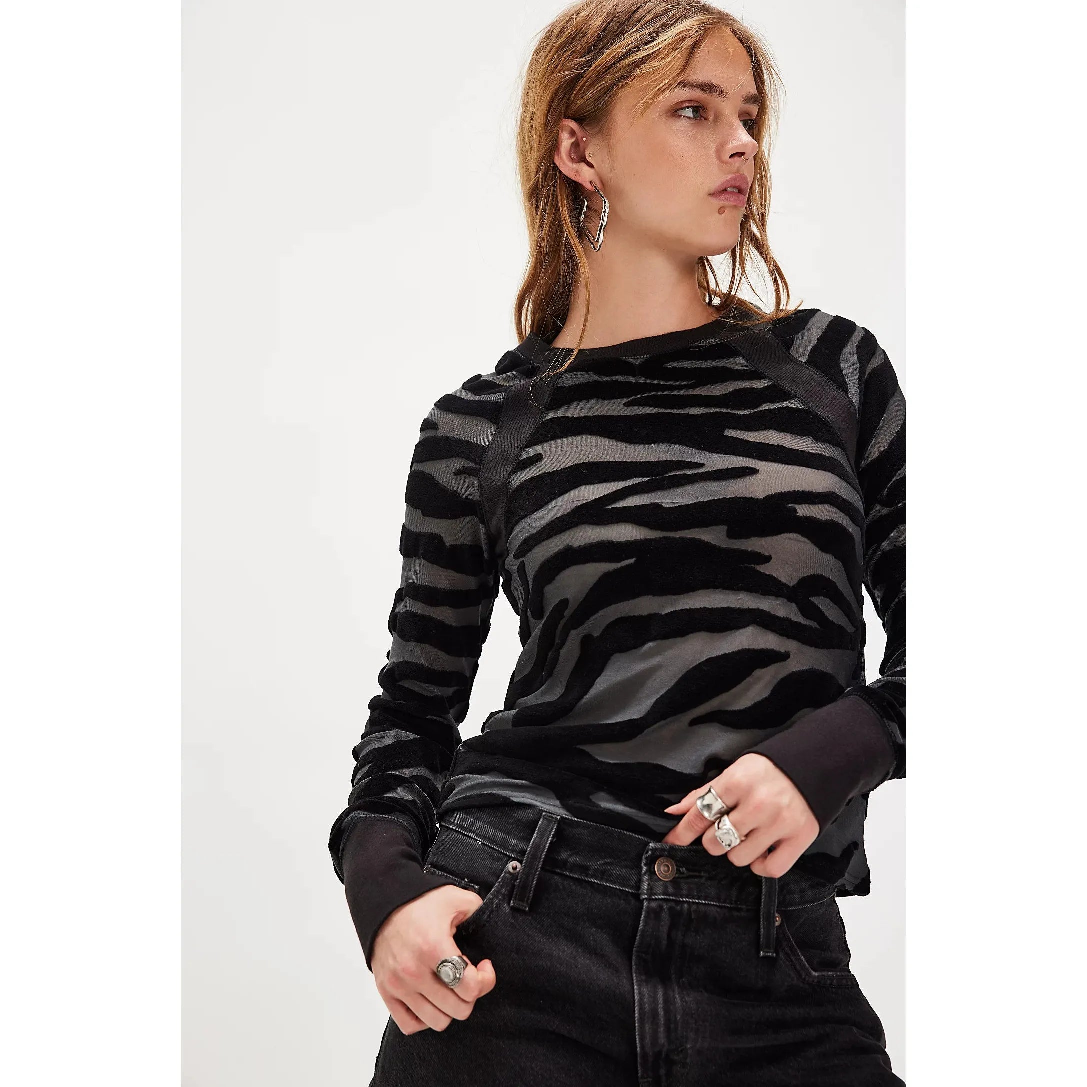 Free People - So Lush Layering Top in Black