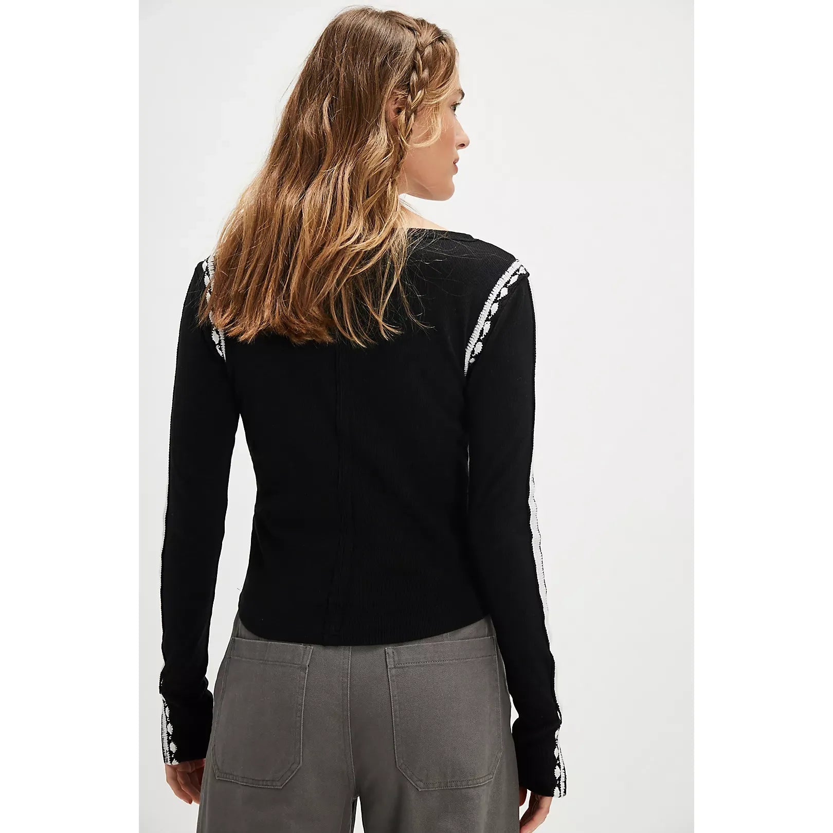 Free People - Lost Love Long-Sleeve Top in Black