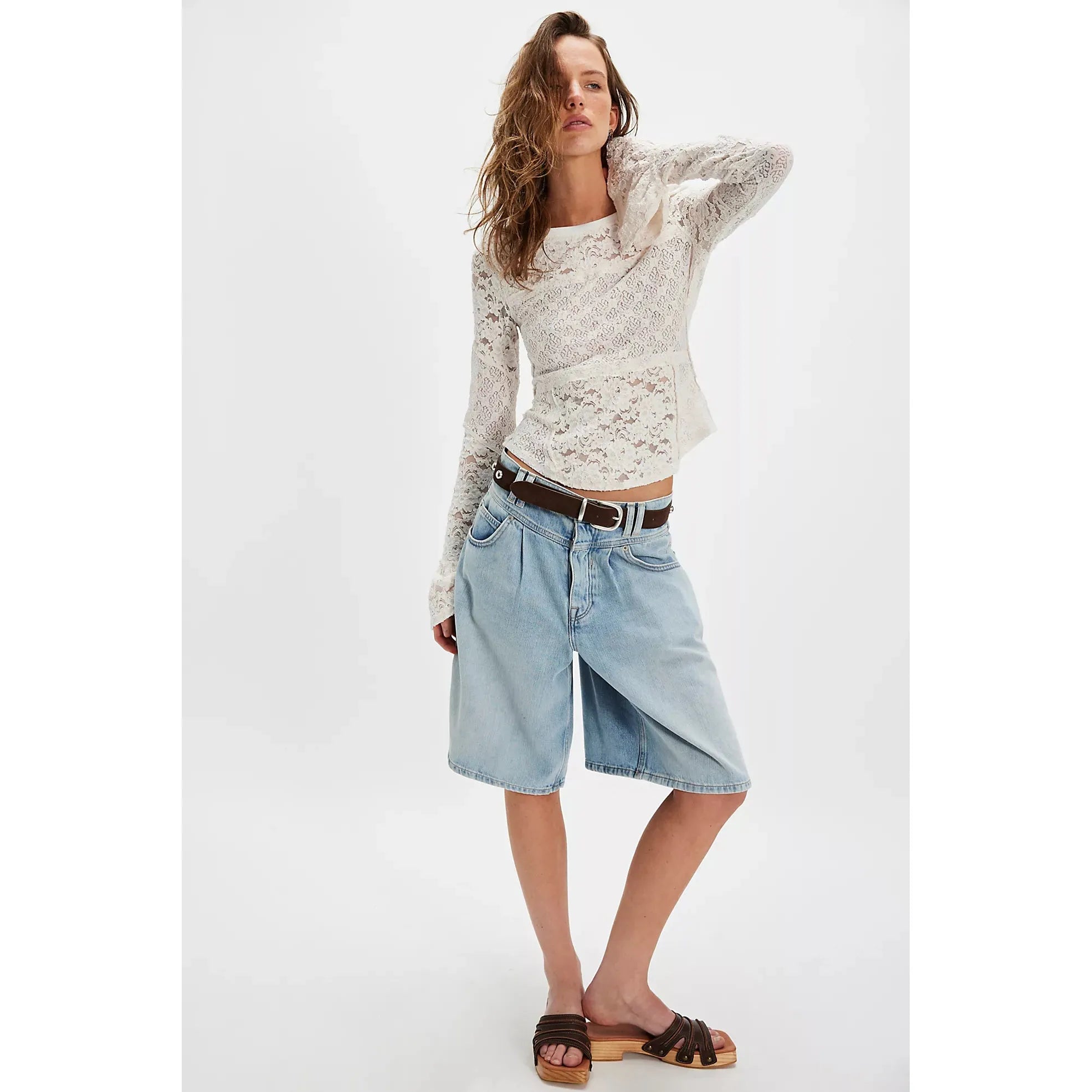 Free People - Lace Layering Long Sleeve in Sugar Swizzle