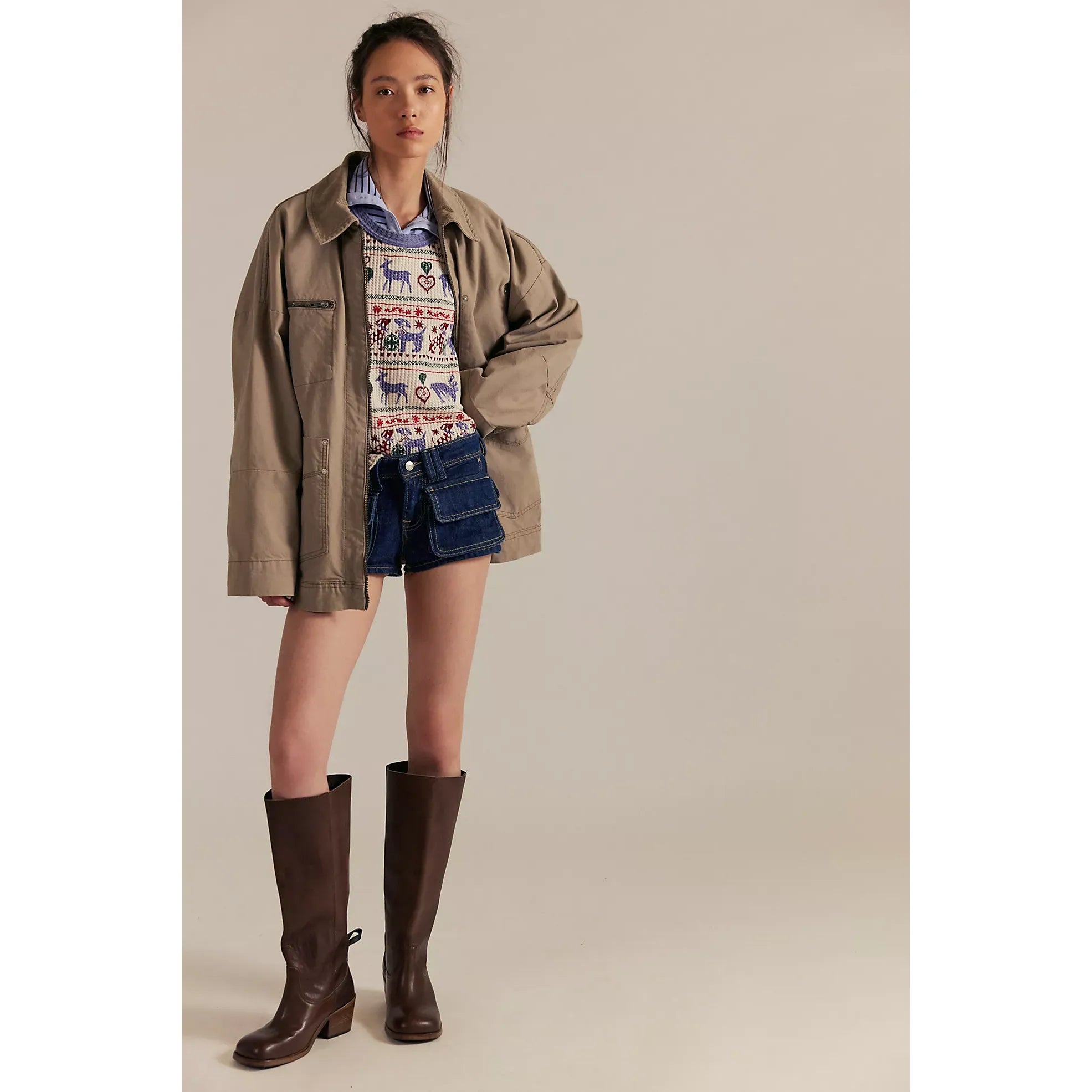 Free People - Blissful Layering Tee in Snowfall Combo
