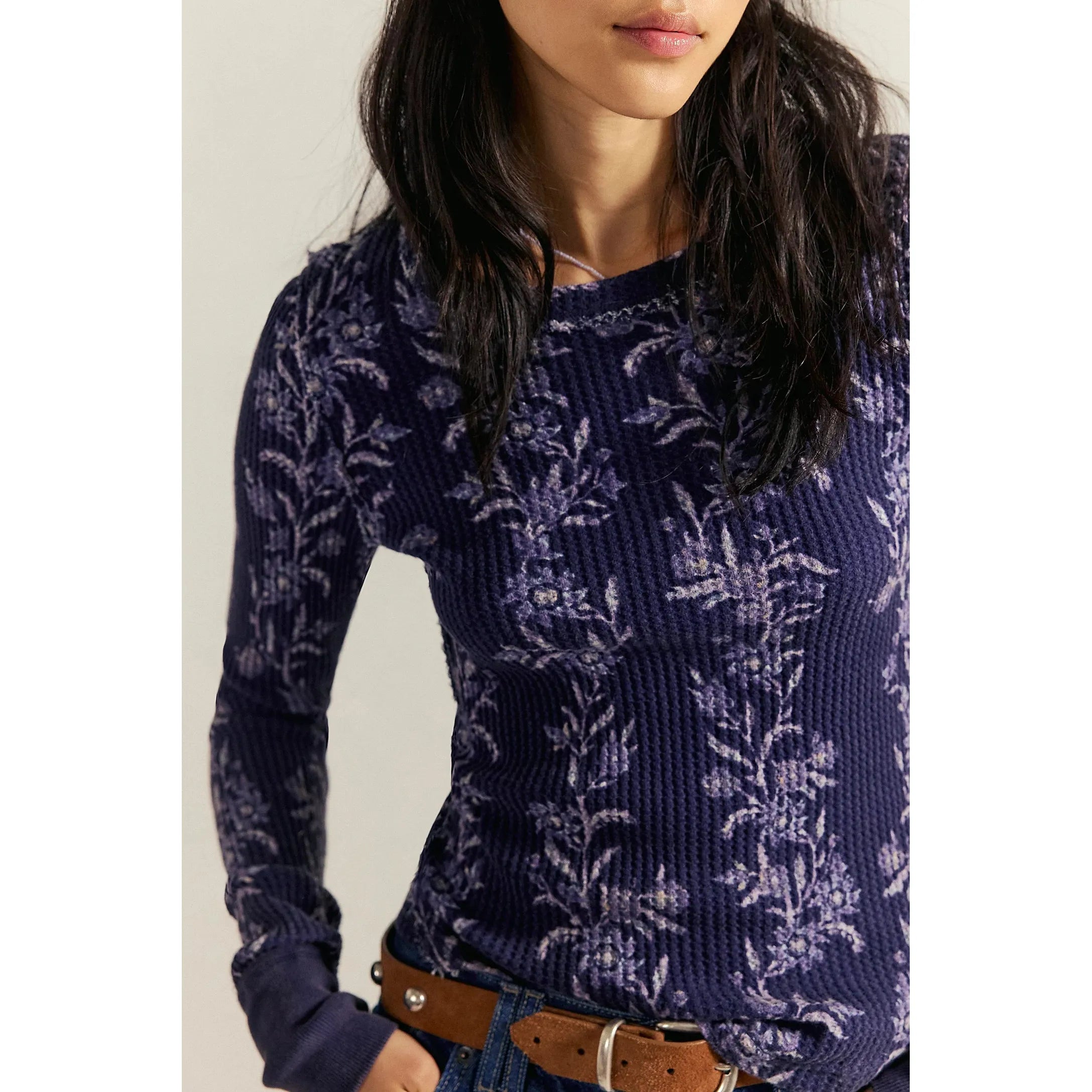 Free People - Pretty Little Thermal in Blue Combo