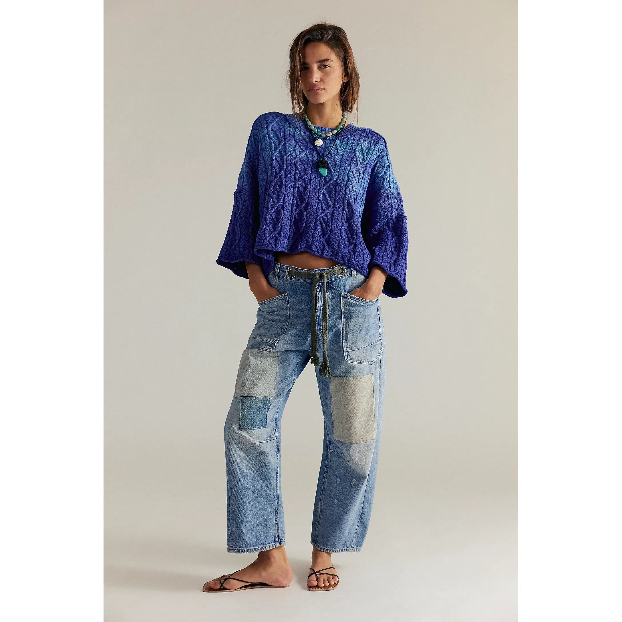 Free People - Moxie Low Slung Barrel in Truest Blue