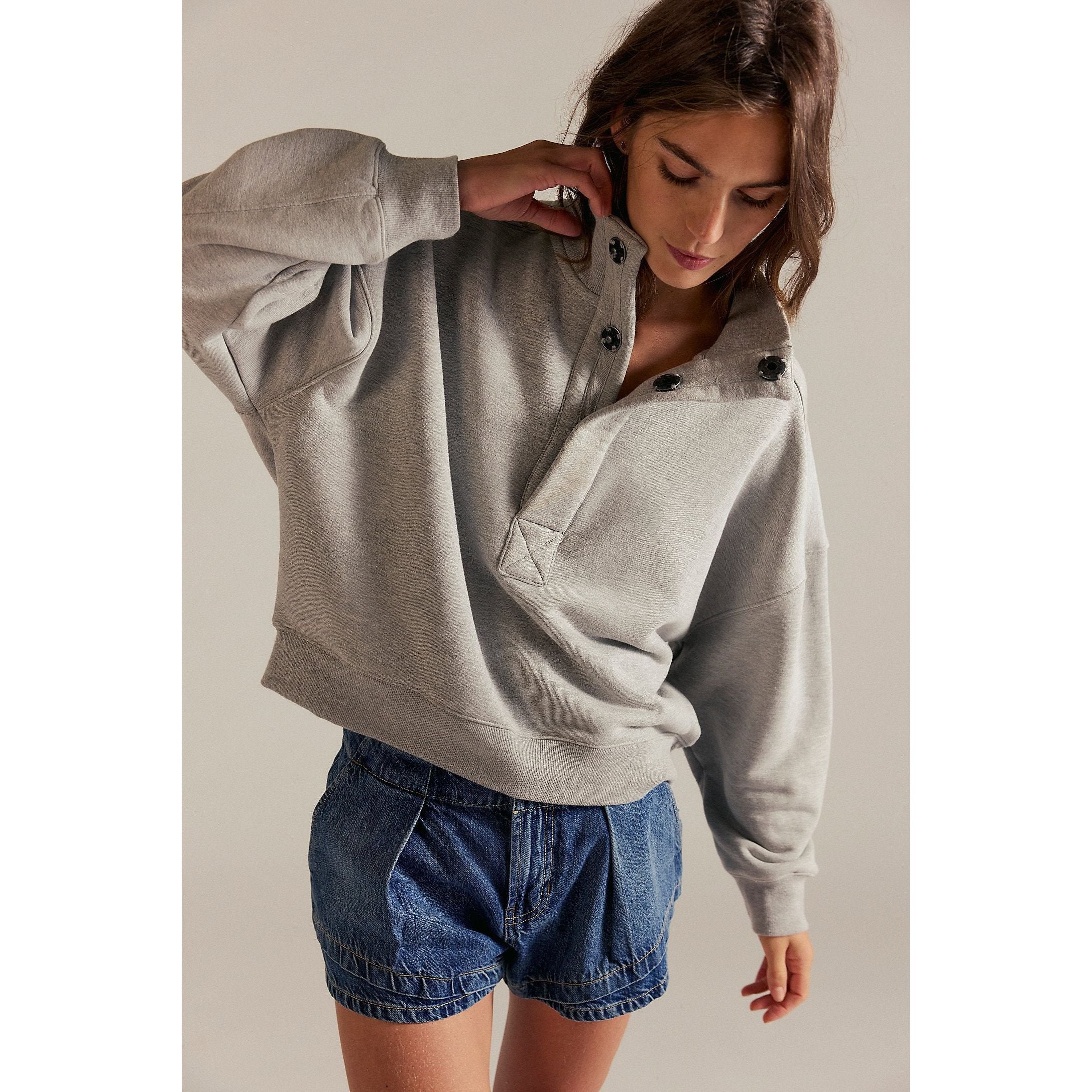 Free People - Timeless Pullover in Heather Grey