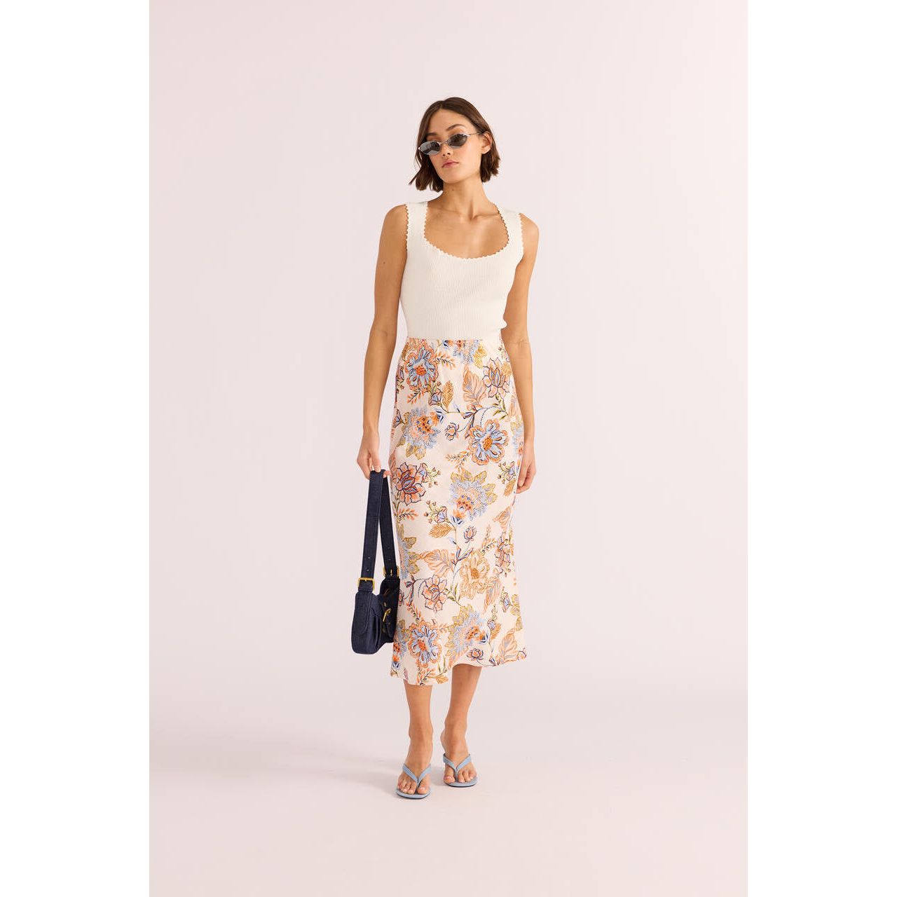 Mink Pink - Marceline Bias Midi Skirt in Chintz Floral