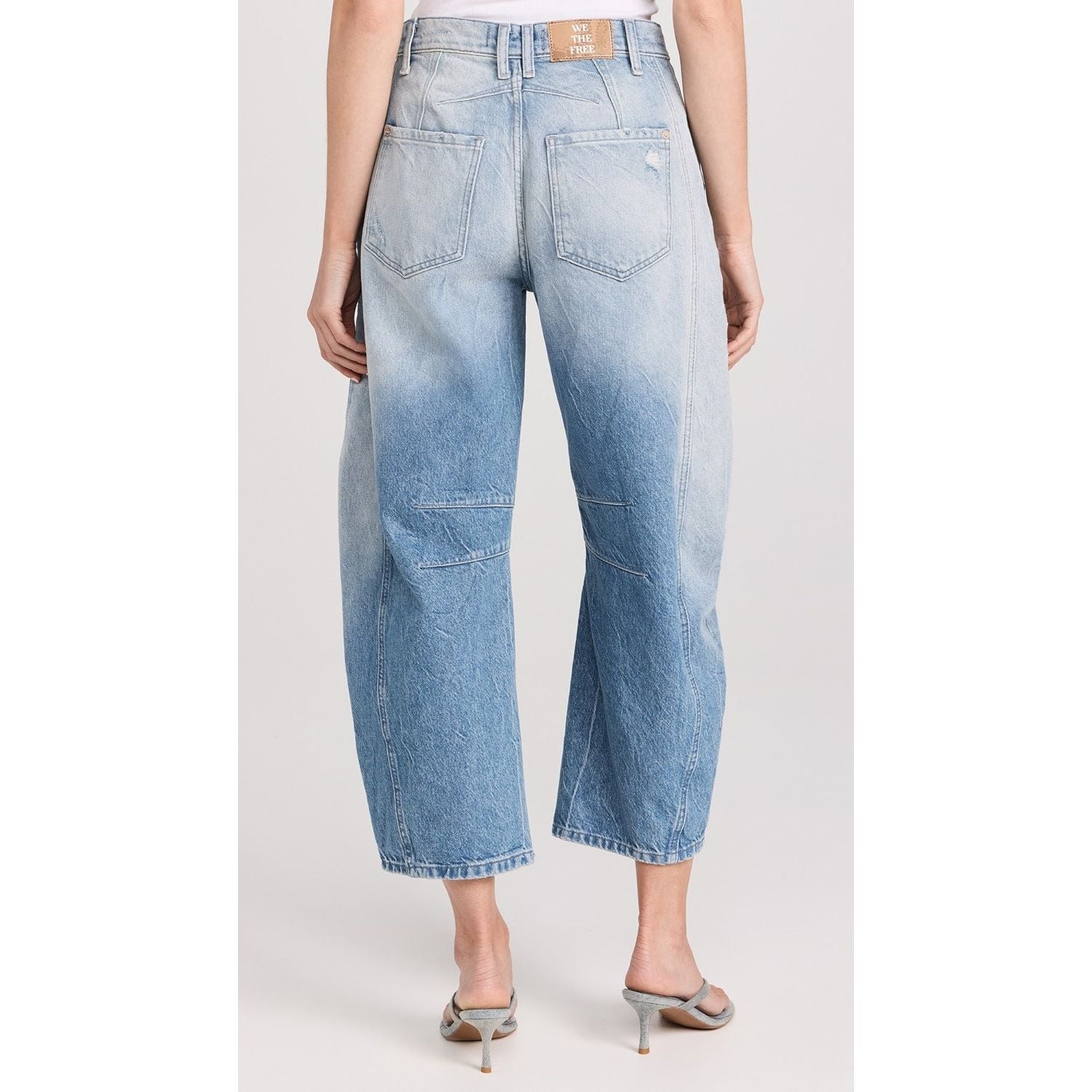 Free People - Good Luck Mid-Rise Barrel Jeans in Barnyard Blue