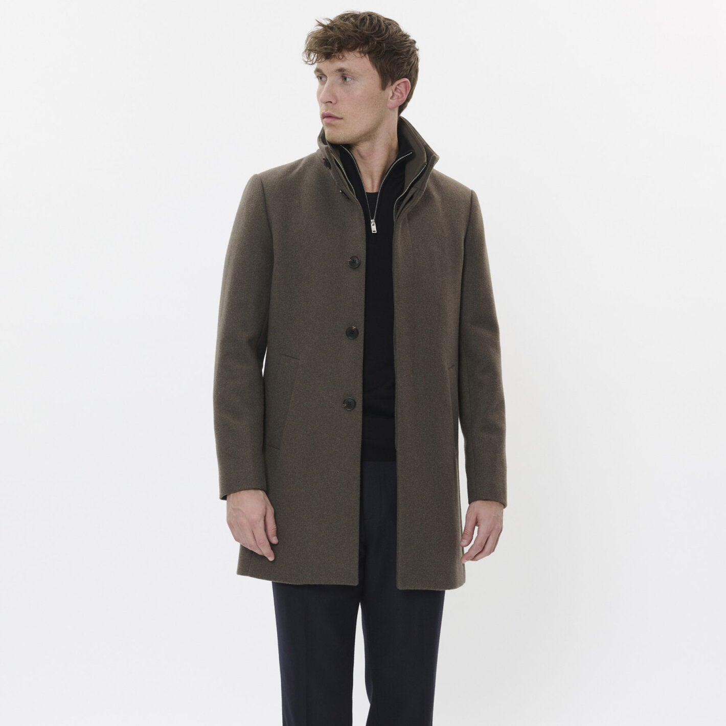 Matinique - Harvey Wool Coat in Brindle