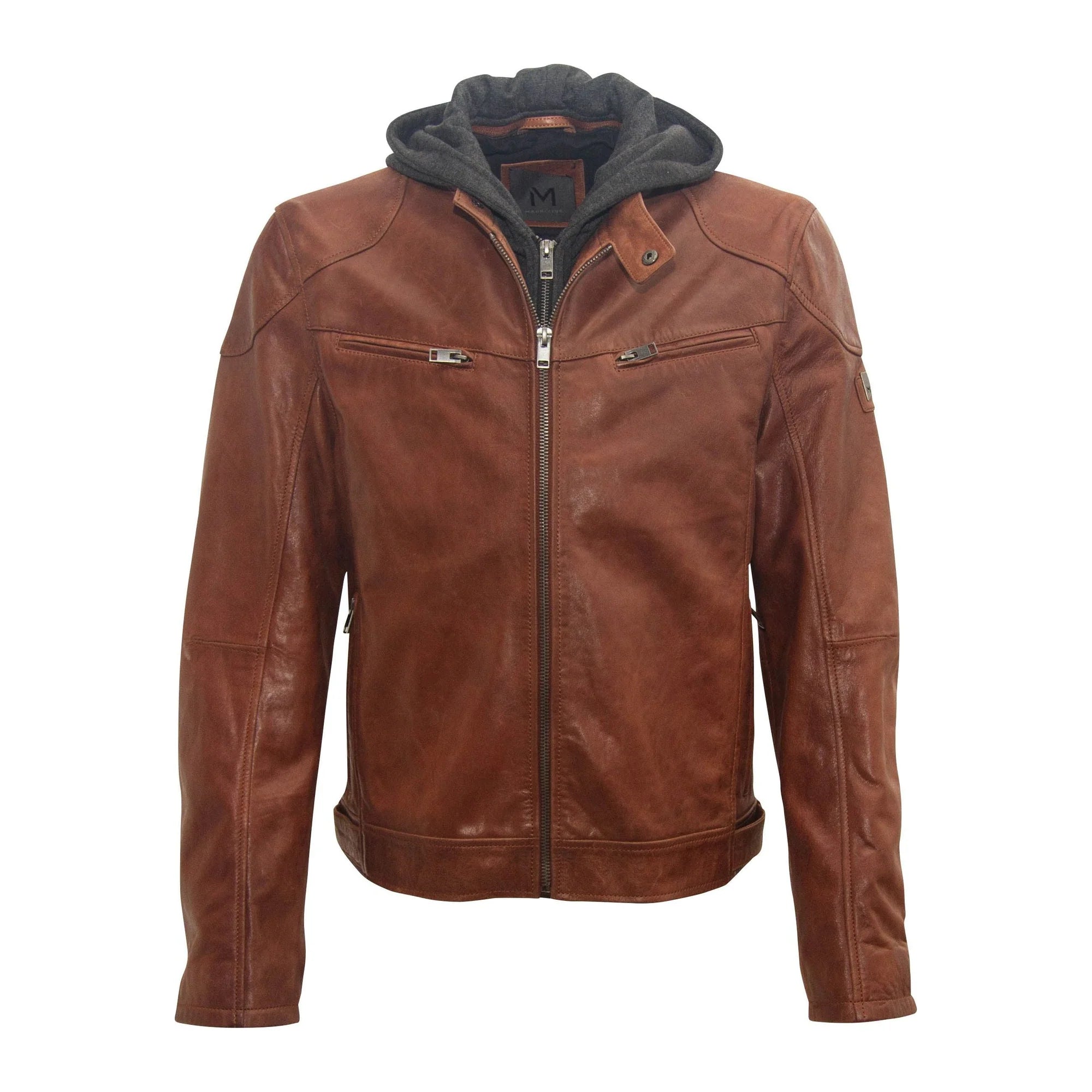 Mauritius - Biko RF Leather Jacket in Cognac