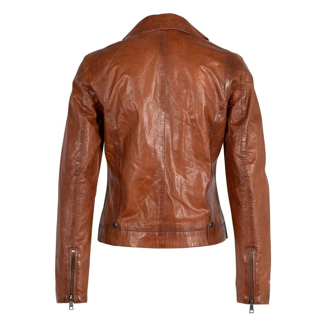 Mauritius - Fayola RF Leather Jacket in Cognac