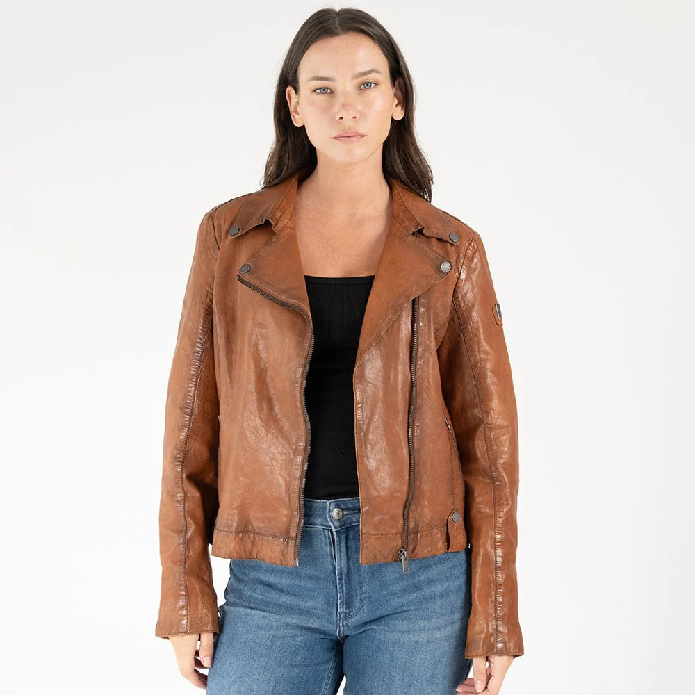 Mauritius - Fayola RF Leather Jacket in Cognac