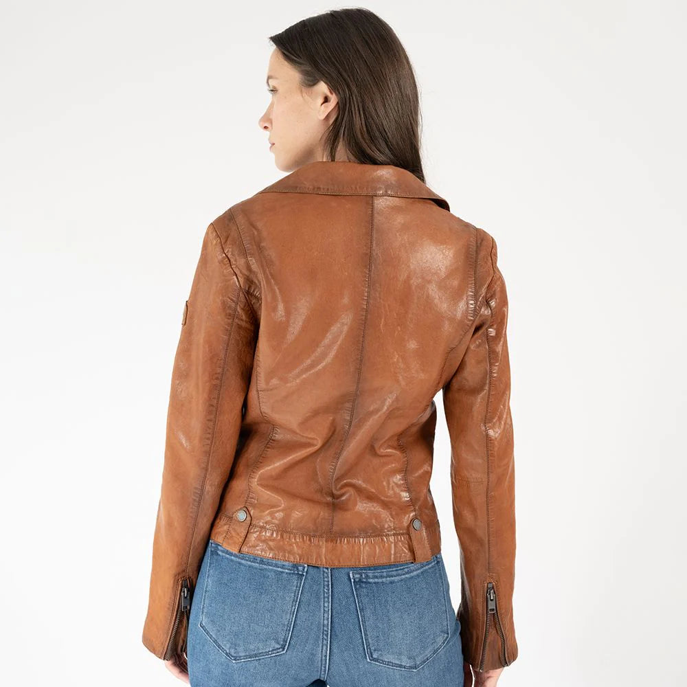 Mauritius - Fayola RF Leather Jacket in Cognac