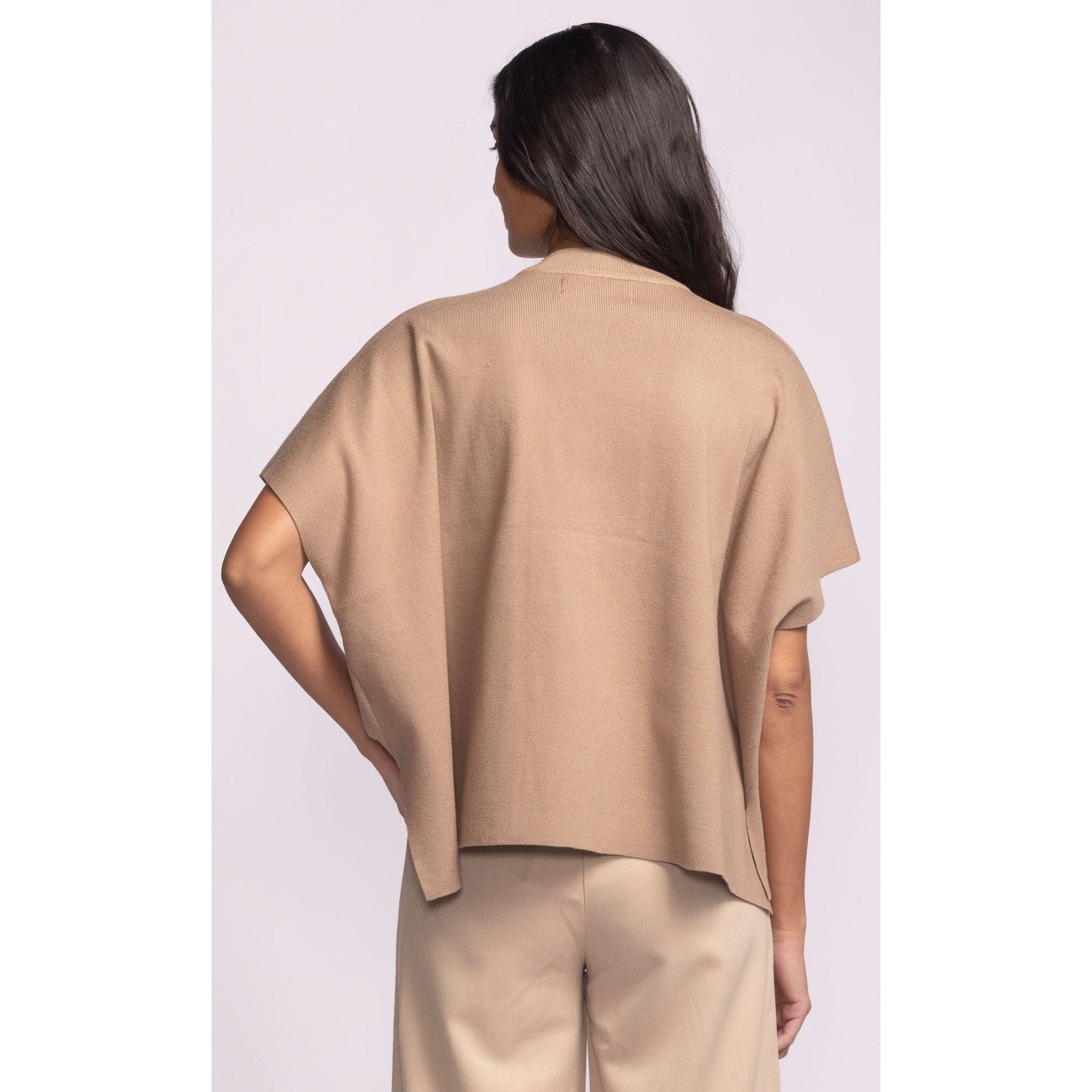 Pink Martini - Melrose Poncho Sweater in Brown