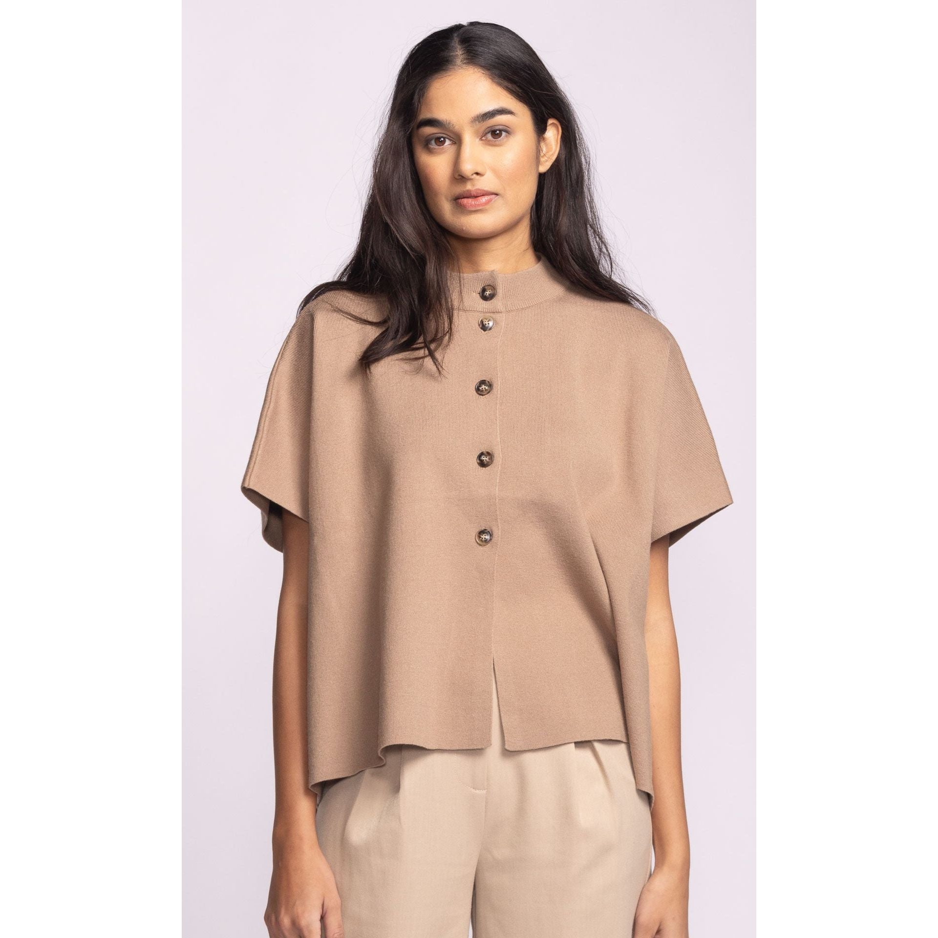 Pink Martini - Melrose Poncho Sweater in Brown