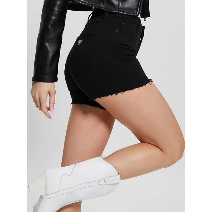 Guess - Mid Rise Relax Midi Short in Jet Black