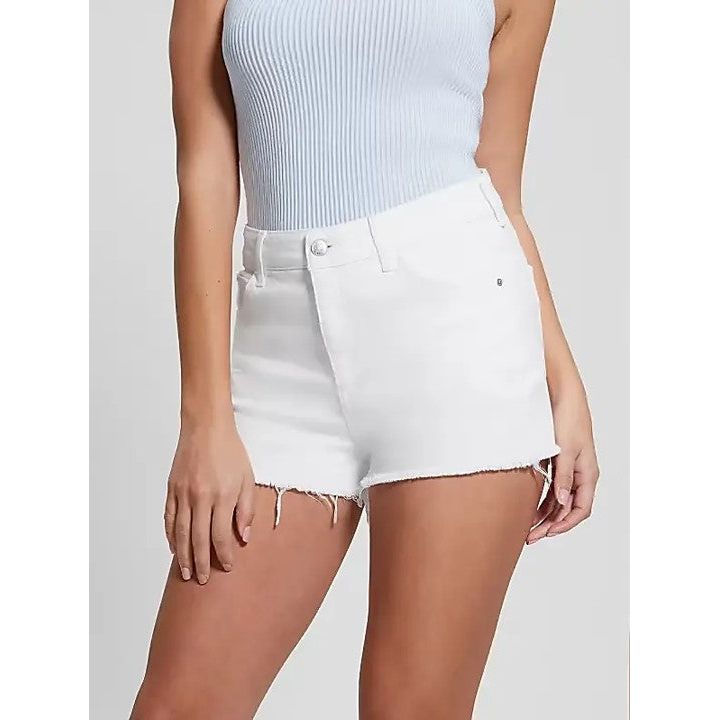 Guess - Mid Rise Relax Midi Short in White