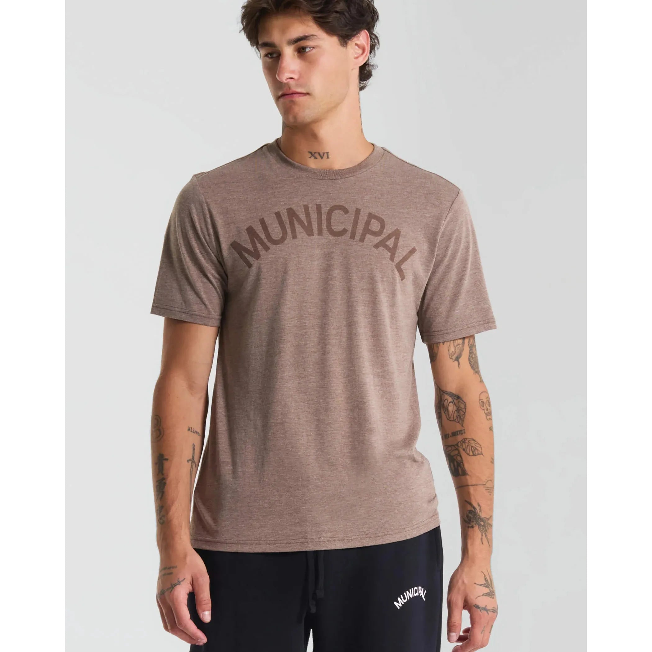 Municipal - SuperBlend OG T-Shirt in Chocolate Heather/Tan
