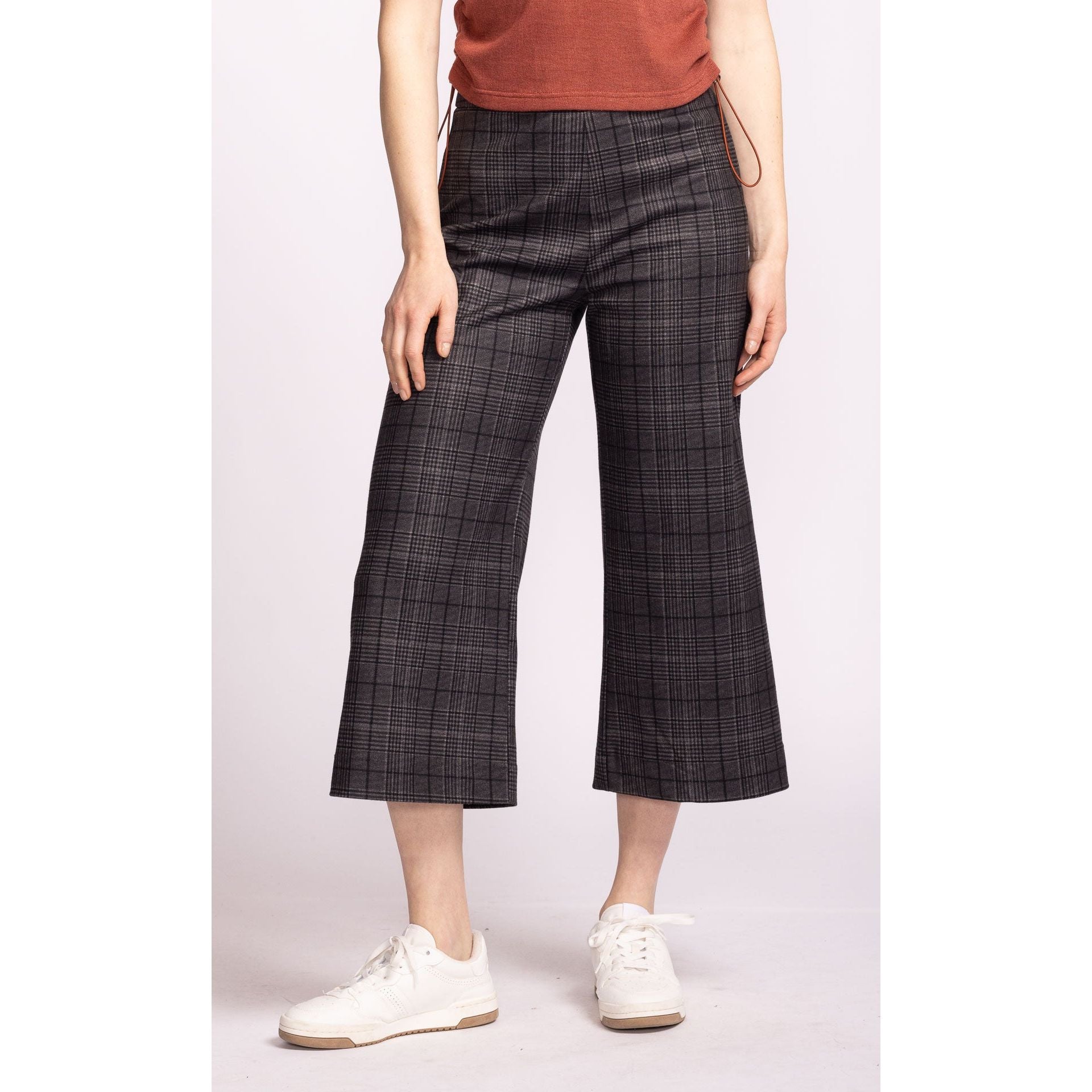 Pink Martini - Nadia Pants in Grey Plaid