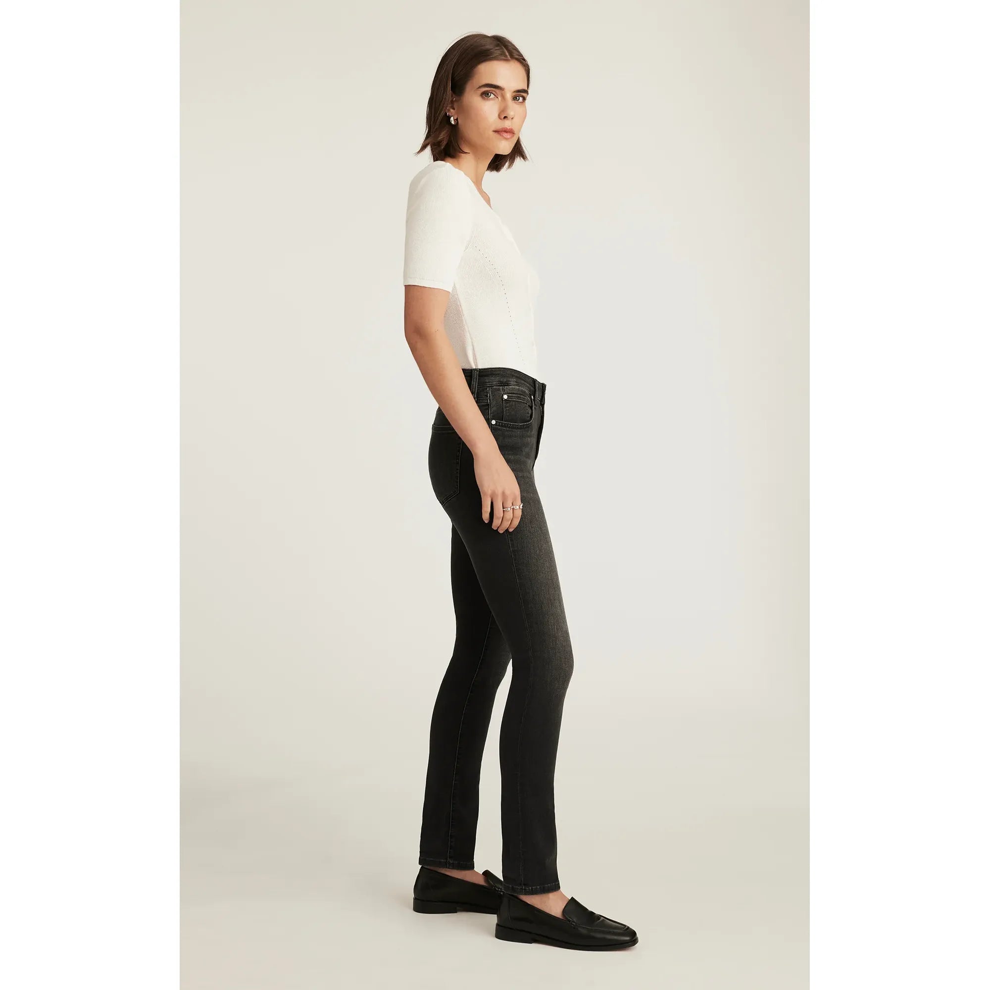 Mavi - Kathleen Slim Boyfriend in Smoke Brushed Feather Blue