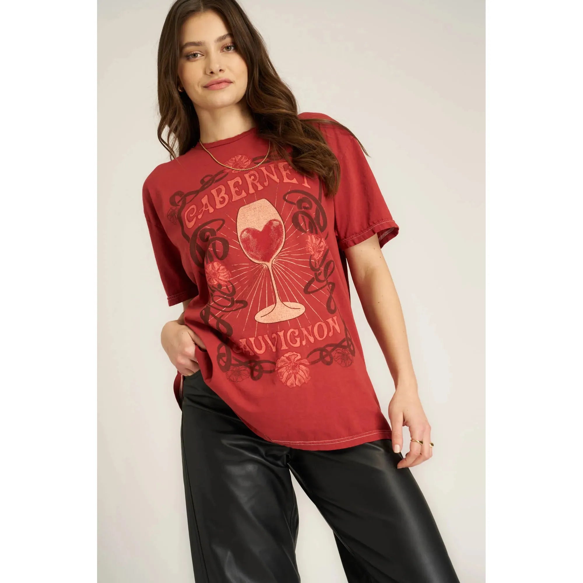 Project Social T -  Cabernet Relaxed Tee in Sherry