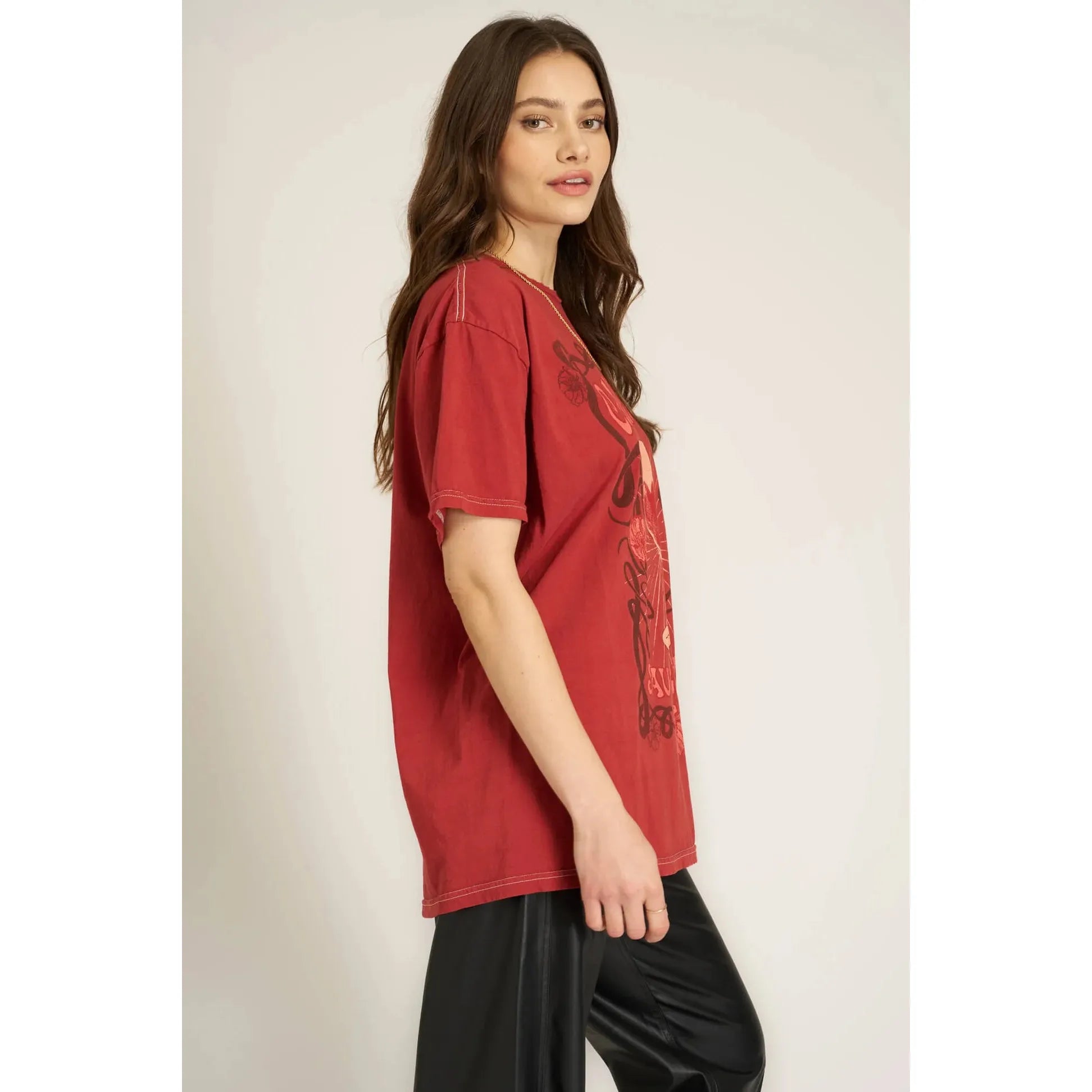 Project Social T -  Cabernet Relaxed Tee in Sherry