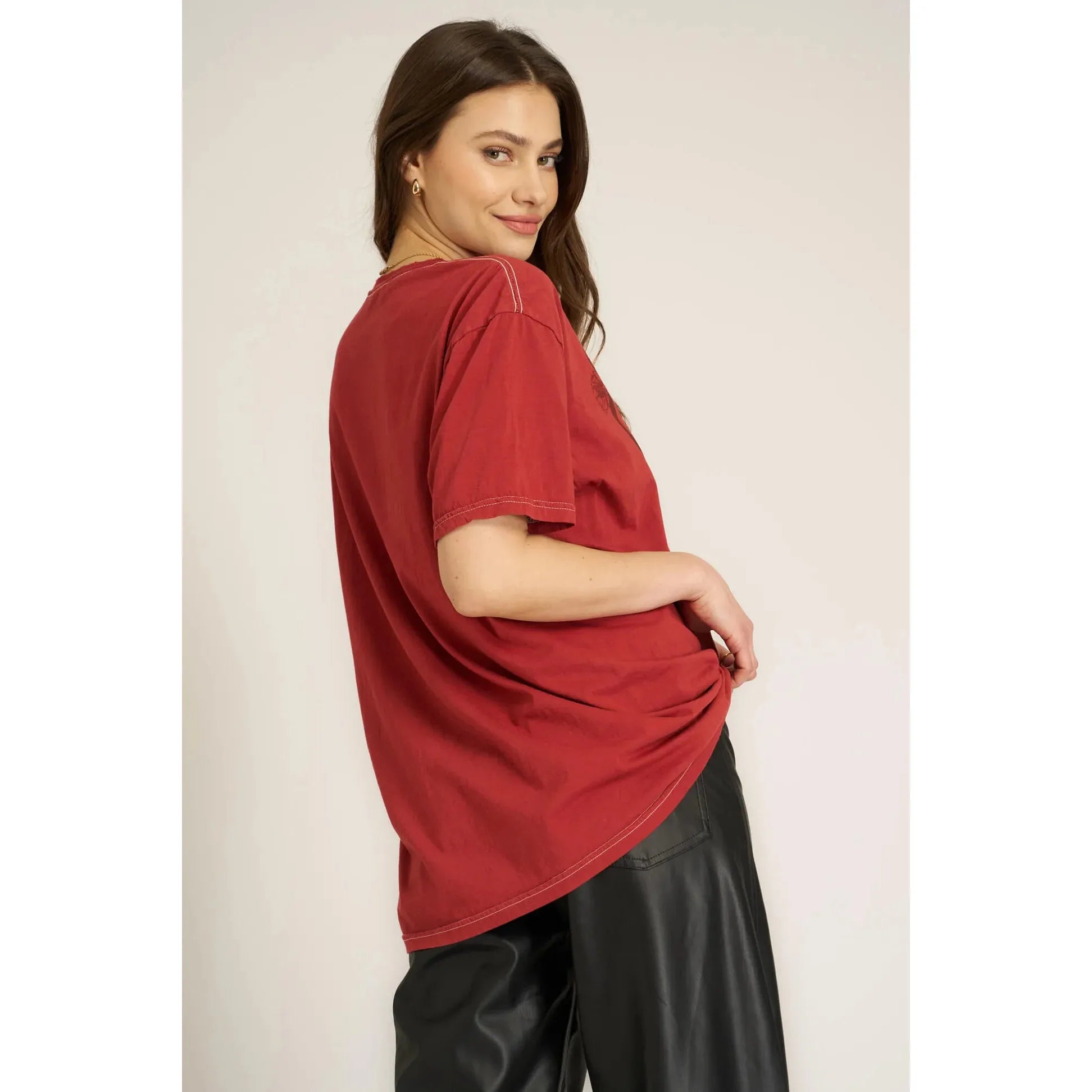 Project Social T -  Cabernet Relaxed Tee in Sherry