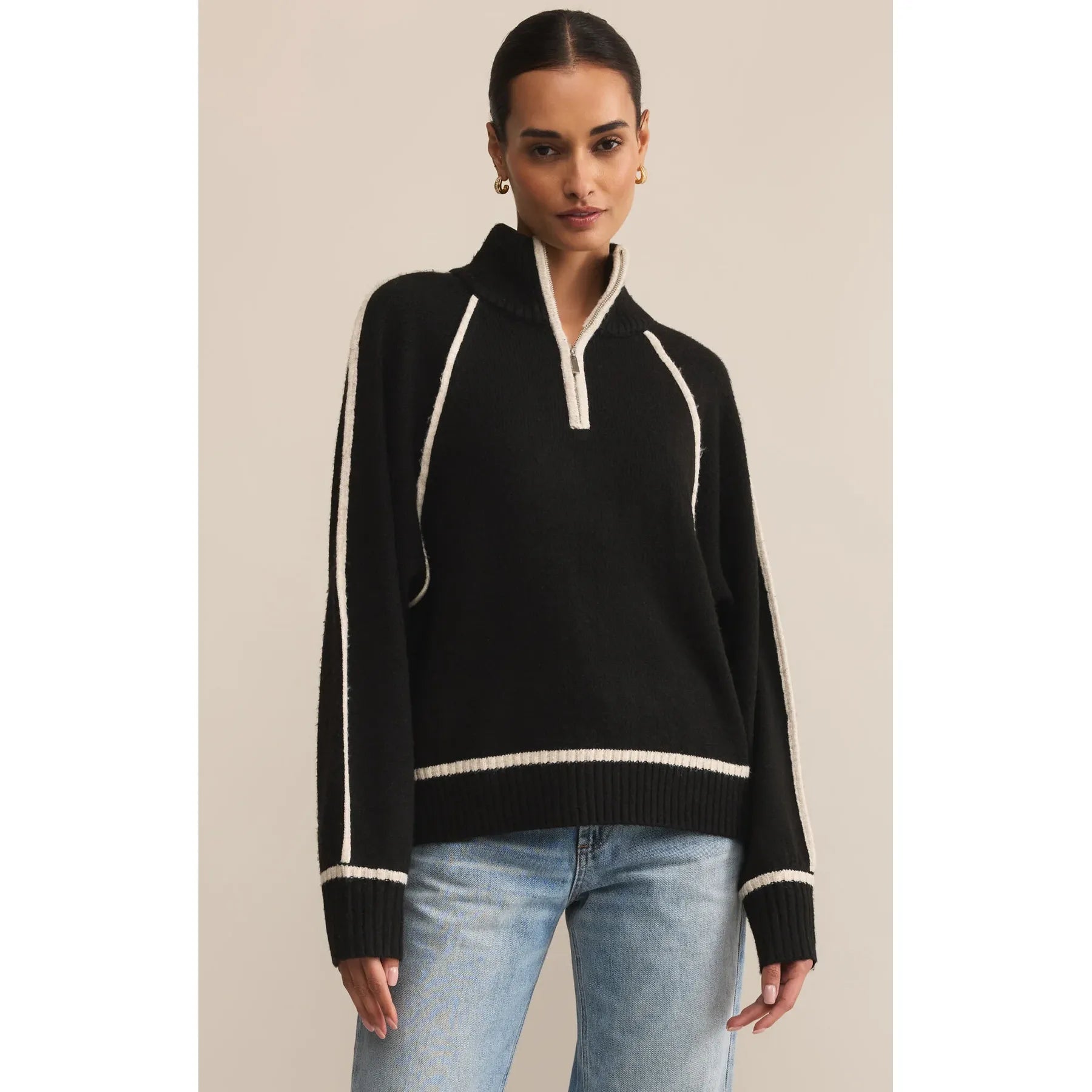 Z Supply - Alps 1/2 Zip Sweater in Black