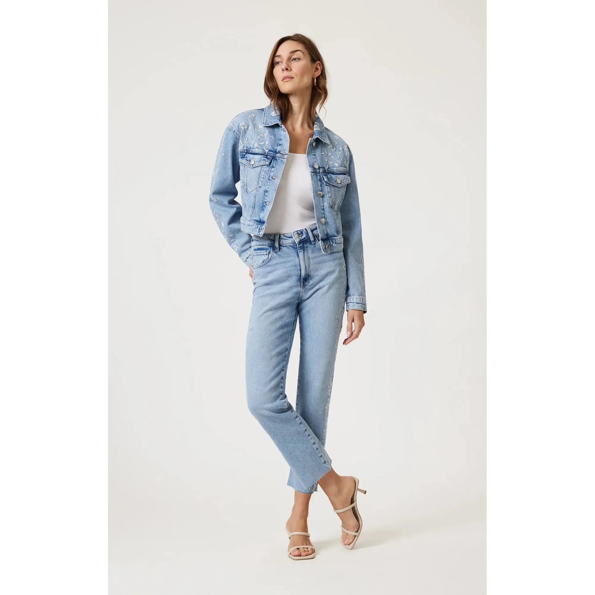 Mavi - Harmony Denim Jacket in Light Blue Bloom