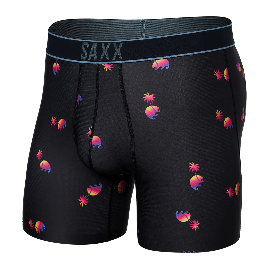 SAXX - DropTemp Cooling Hydro Boxer Brief in Sunset Waves- Black