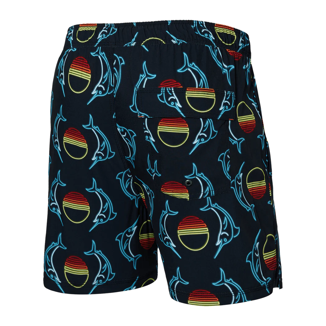 SAXX - Oh Bouy Swim Shorts 5" in Sunset Crest- Black