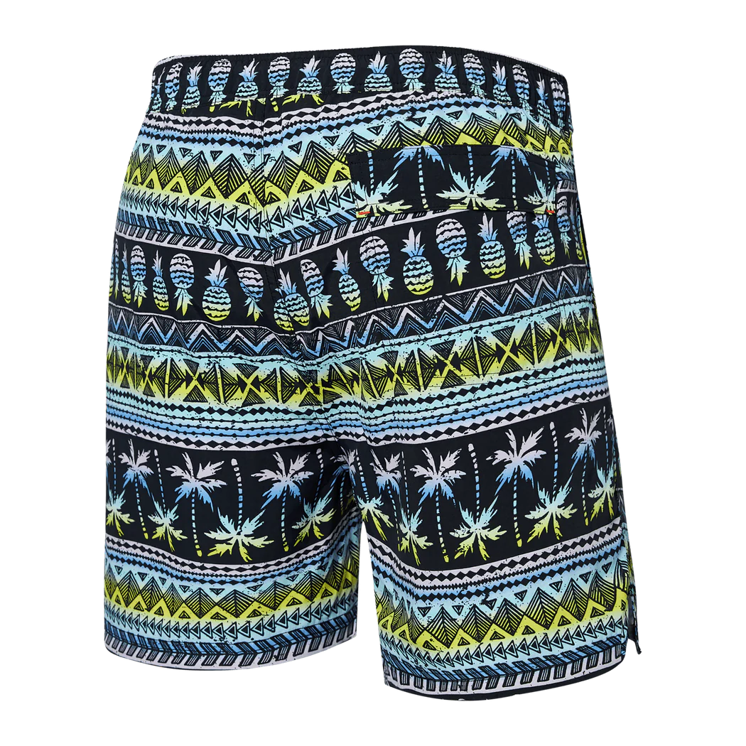 SAXX - Go Coastal Swim Shorts 5" in Pina Stripe- Black Multi