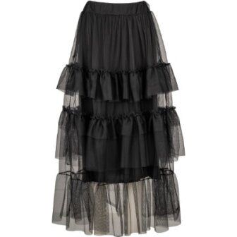 Astrid - Mid Summer Tiered Skirt in Black