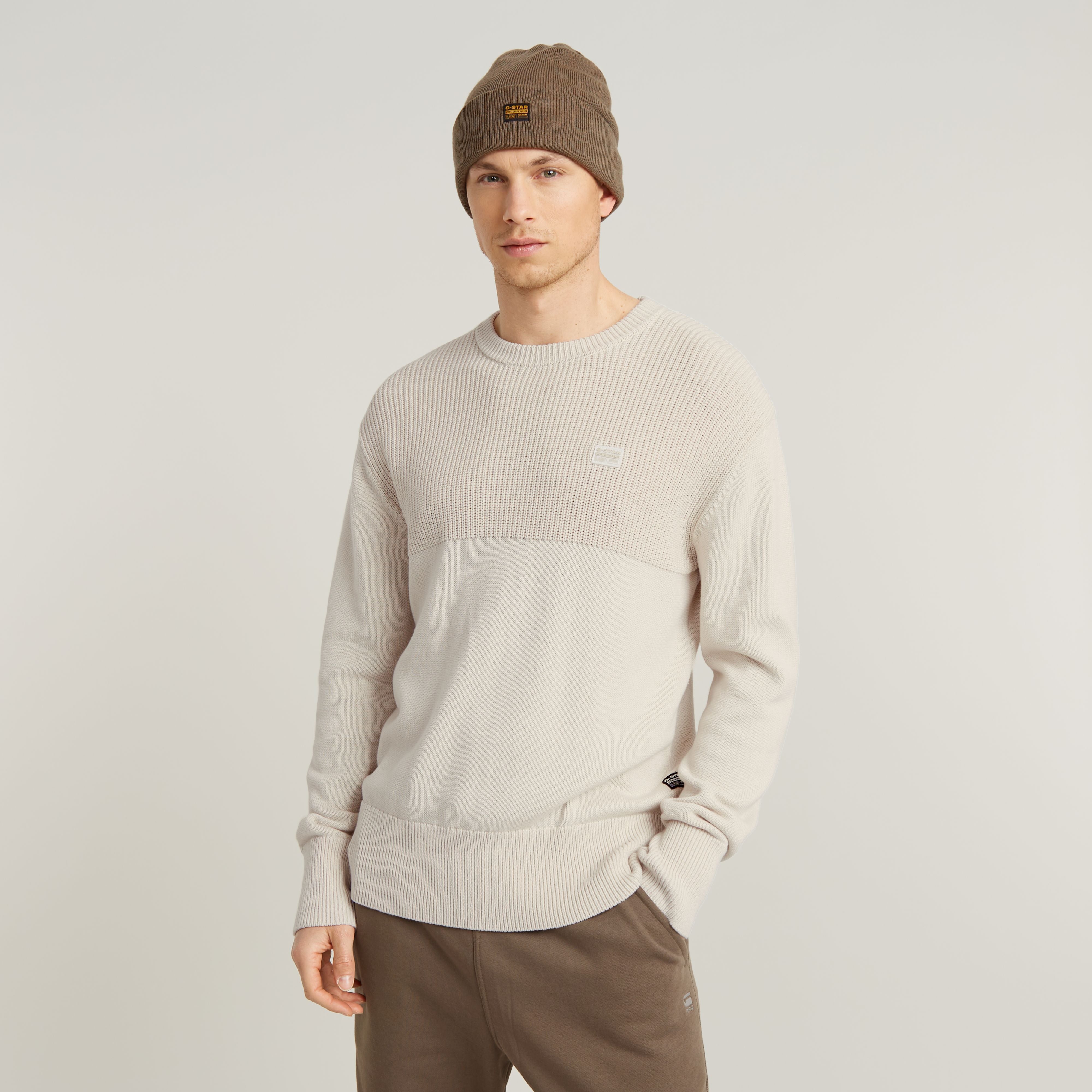 G Star - Fisherman Knit Sweater in Whitebait