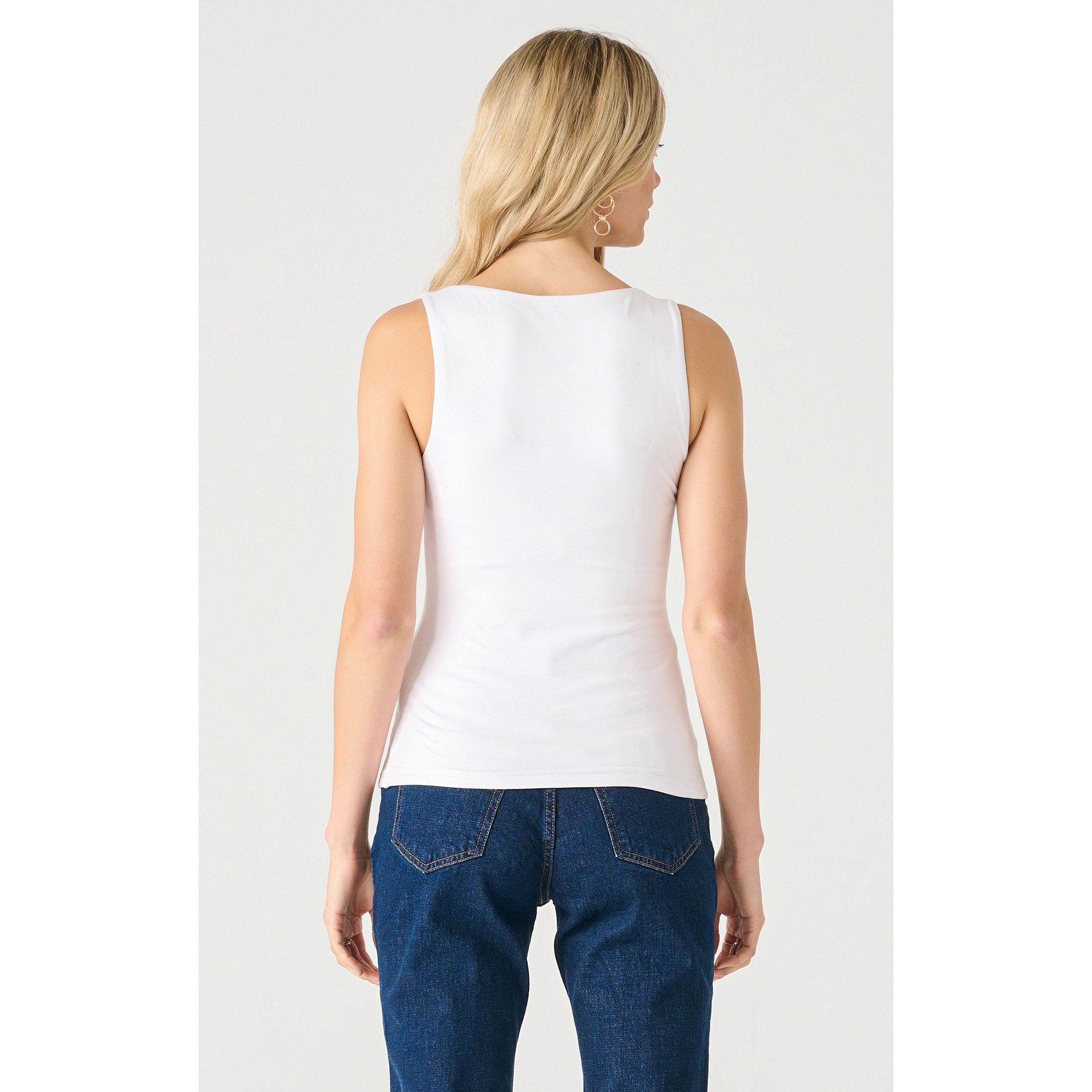 Dex - Square Neck Tank in White