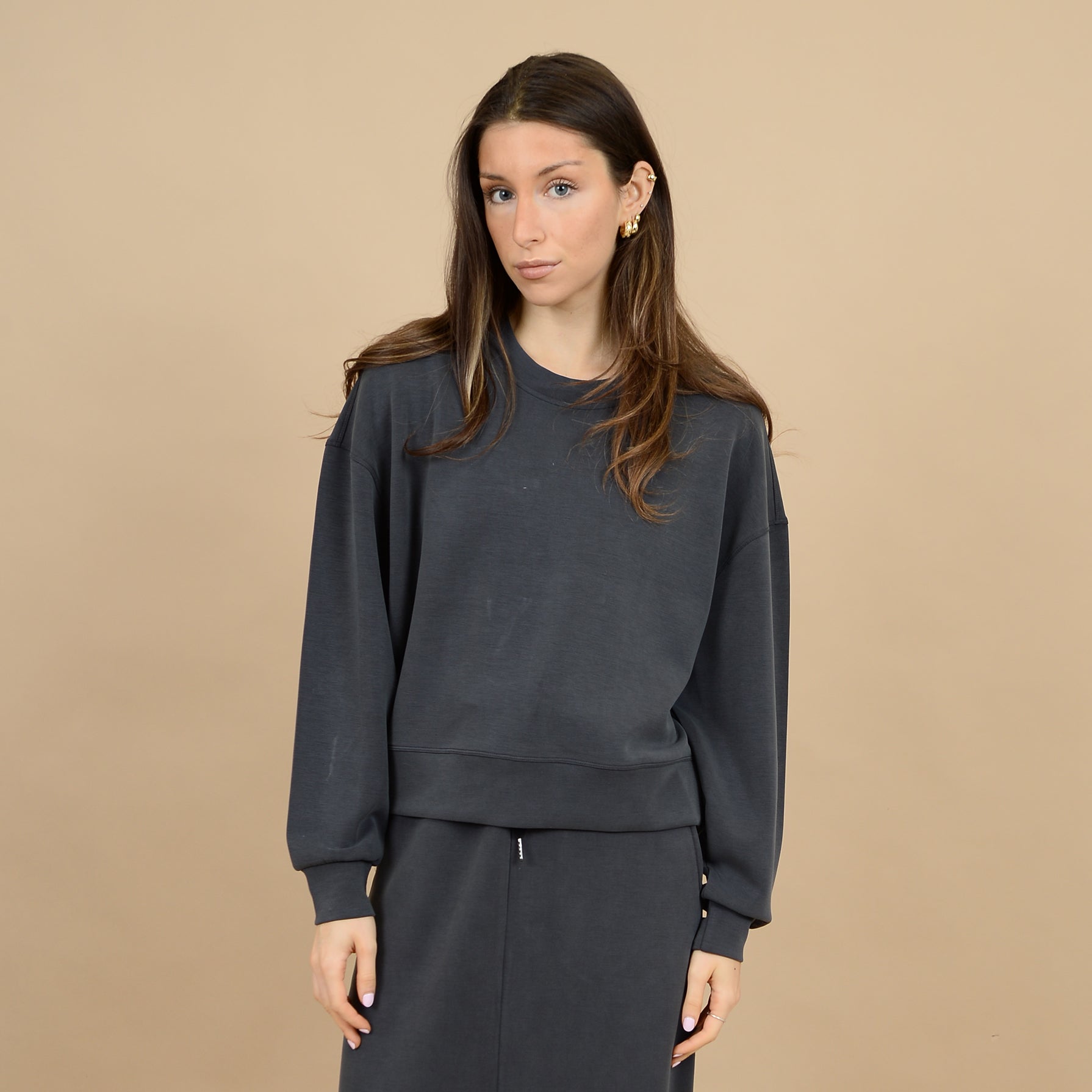 RD Style - Lucie Super Soft Modal Pullover in Black Ink