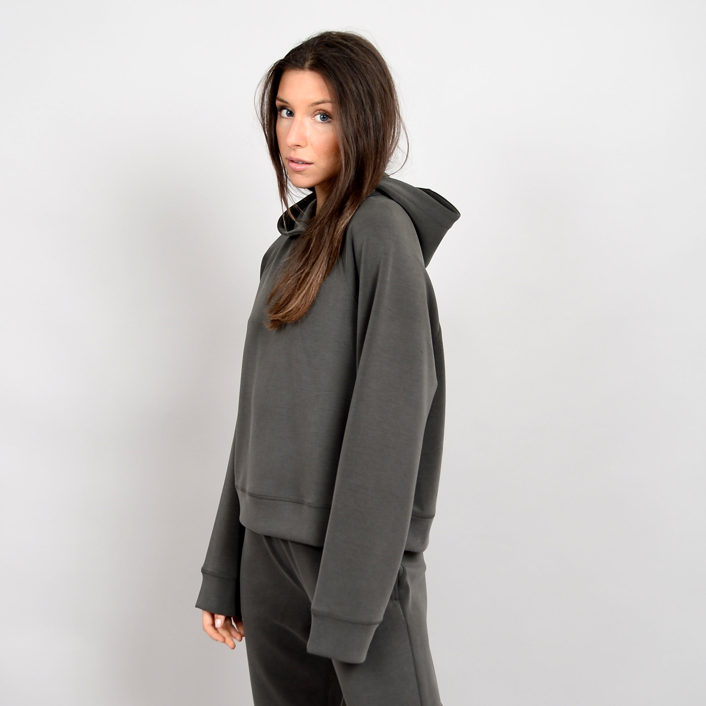 RD Style - Pristine Super Soft Modal Hoodie in Dark Ivy