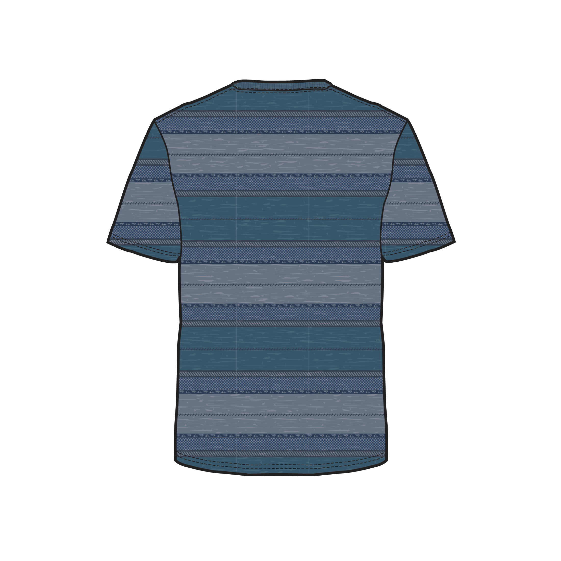 Quicksilver - Flint Stone T-Shirt in Faded Stripe