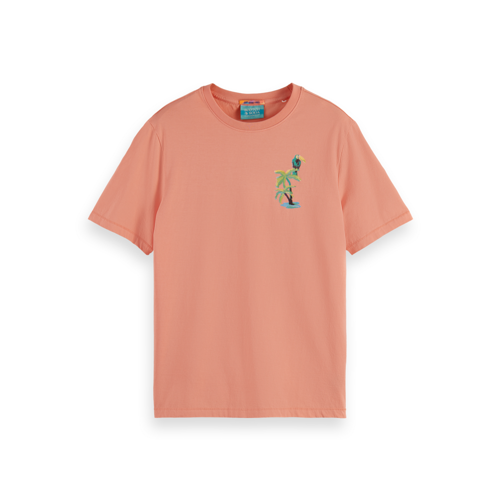 Scotch & Soda - Coral Reef Dip Dye Printed T-Shirt in Coral