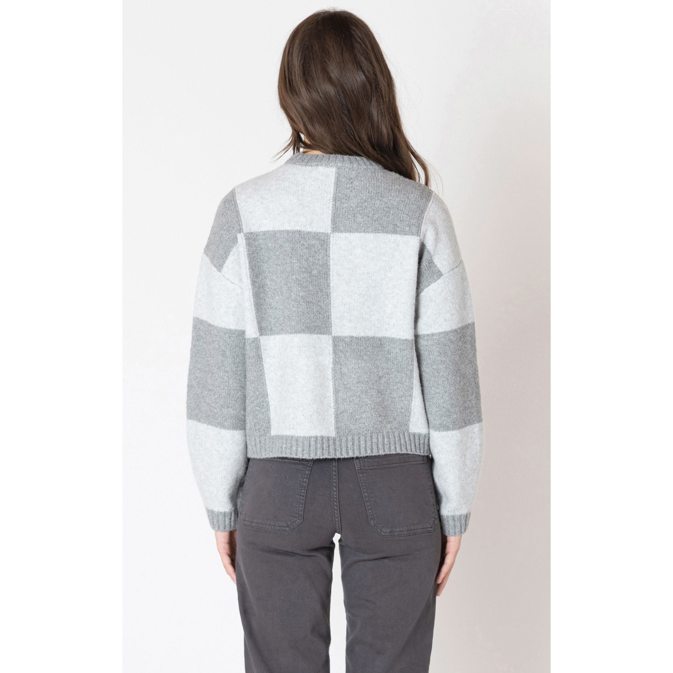 Dex - Colour Block Sweater in Heather Grey