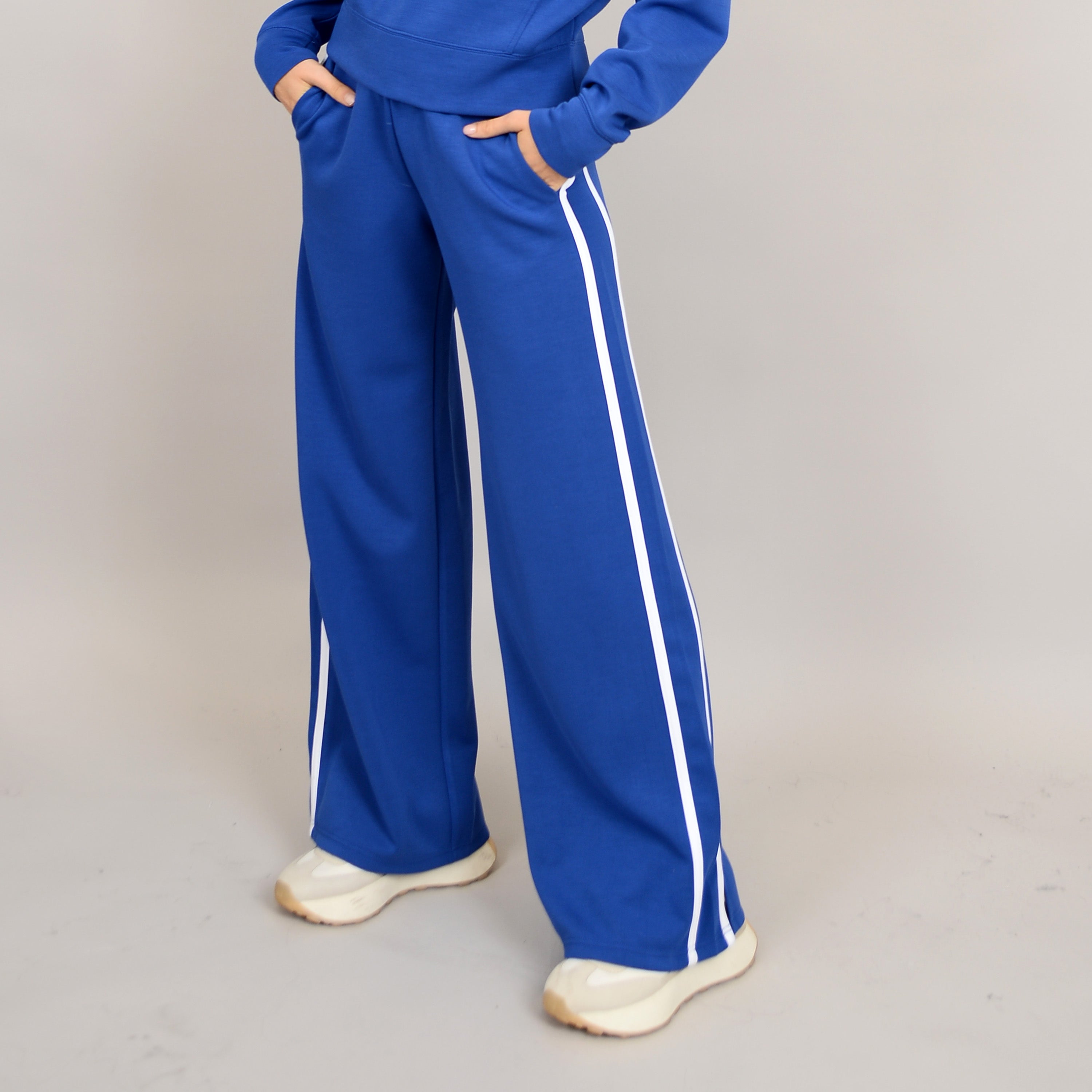 RD Style - Valencia Soft Knit Pull On Pant in Bluebell/White