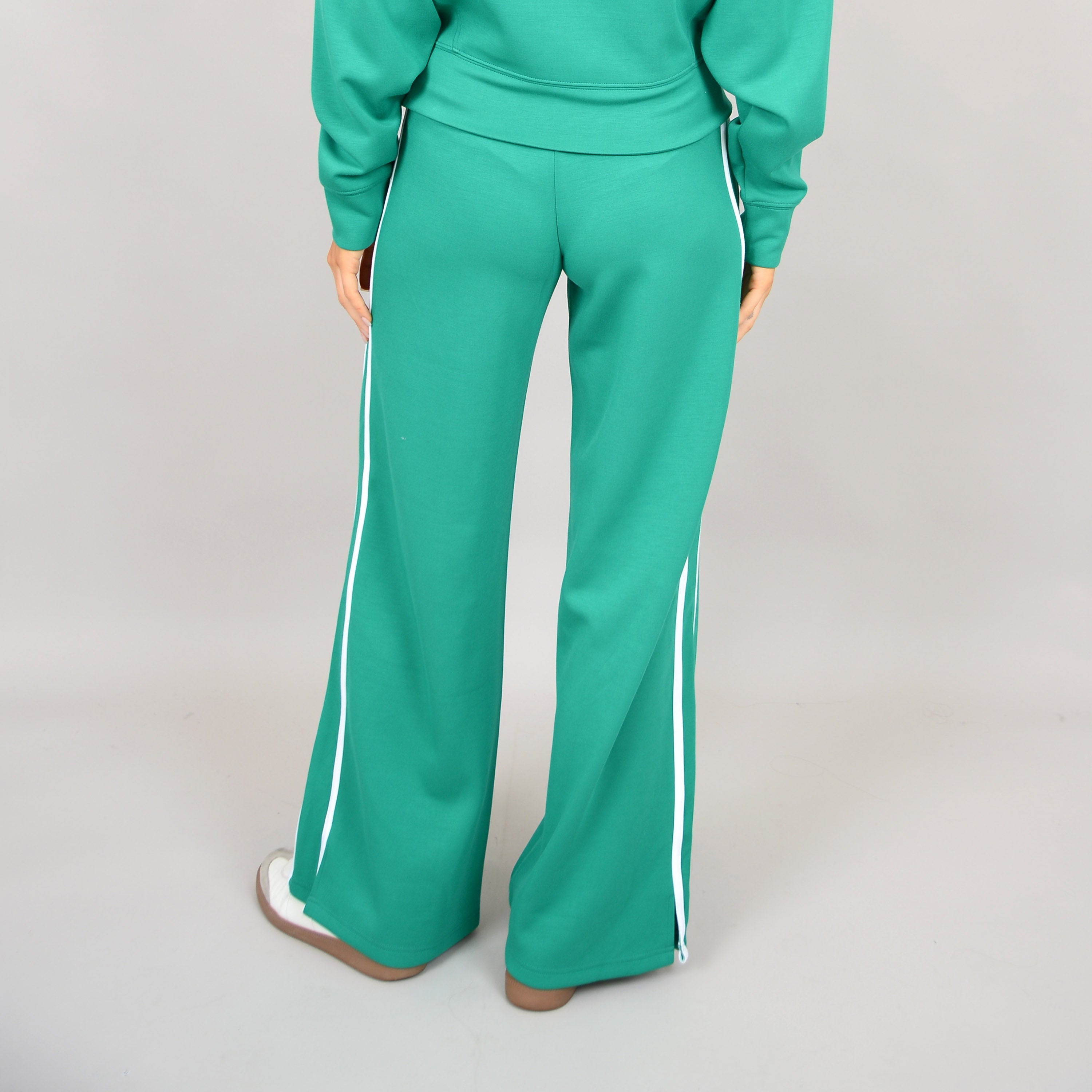 RD Style - Valencia Soft Knit Pull On Pant in Creme De Menthe/White