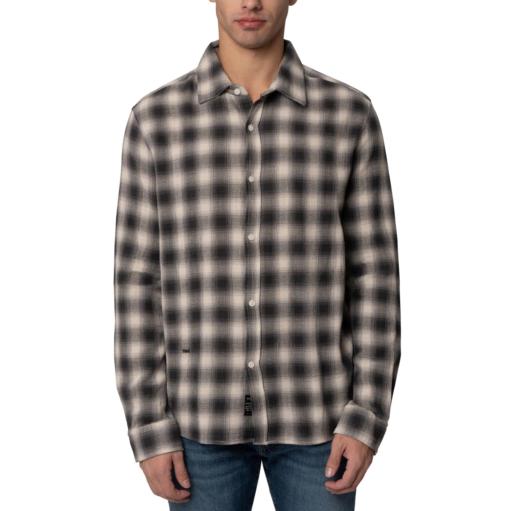 Mavi - Button-Up Long Sleeve Check Shirt in Ashpalt