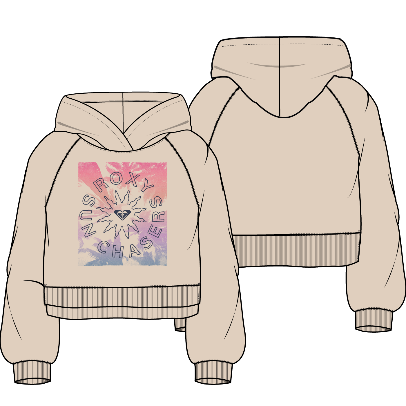Roxy - Girls Sun Chaser Hoodie in Parchment
