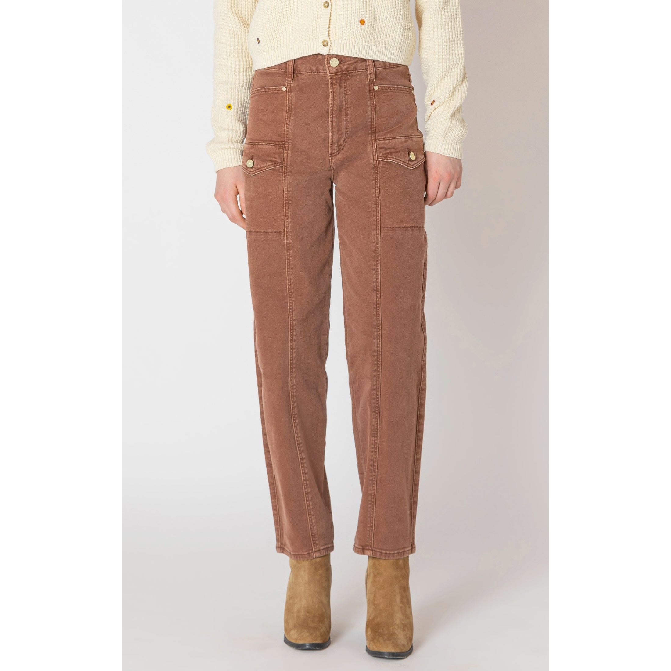 Dex - Barrel Leg Pant in Brunette