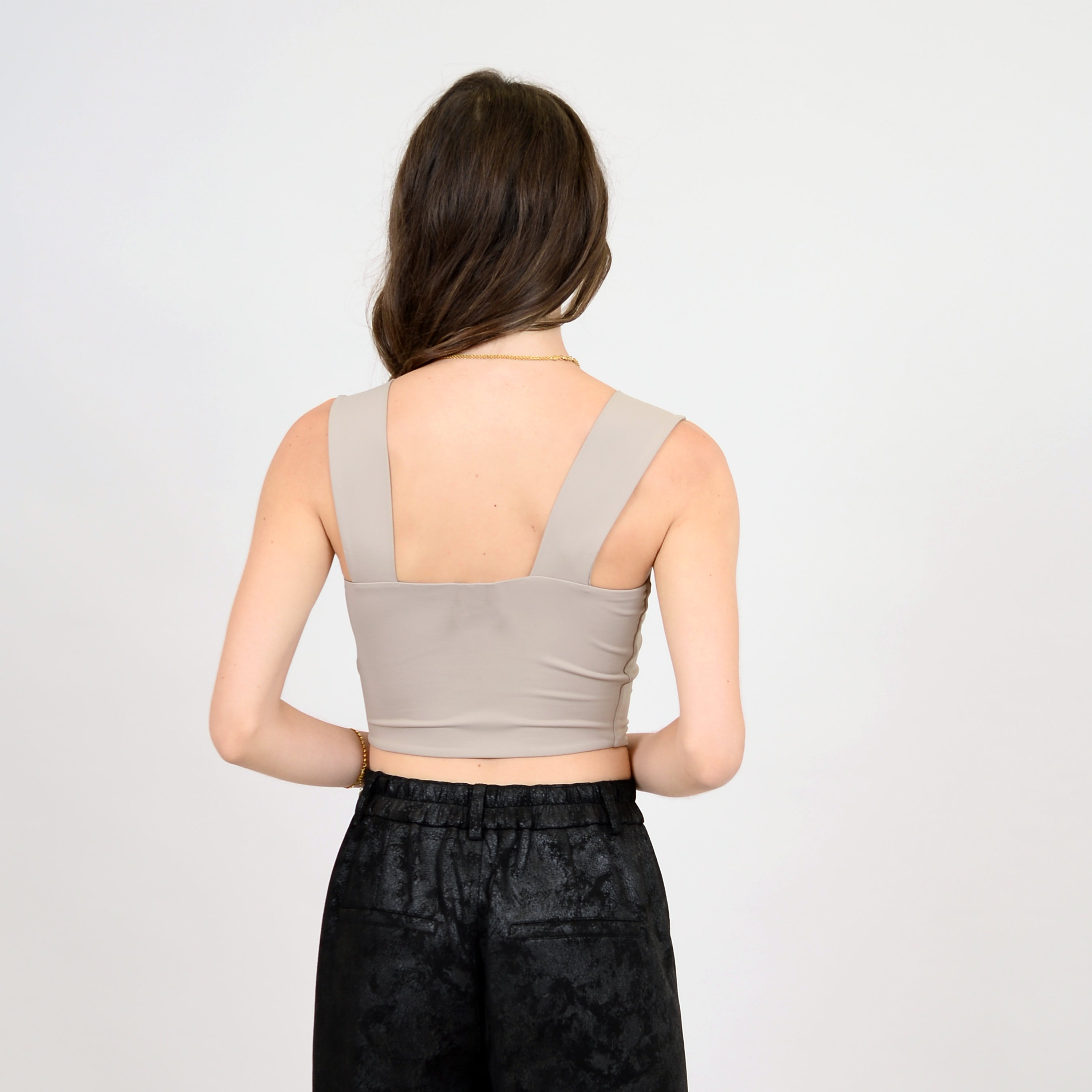 RD Style - Claire Ribbed Crop Tank in Nomad