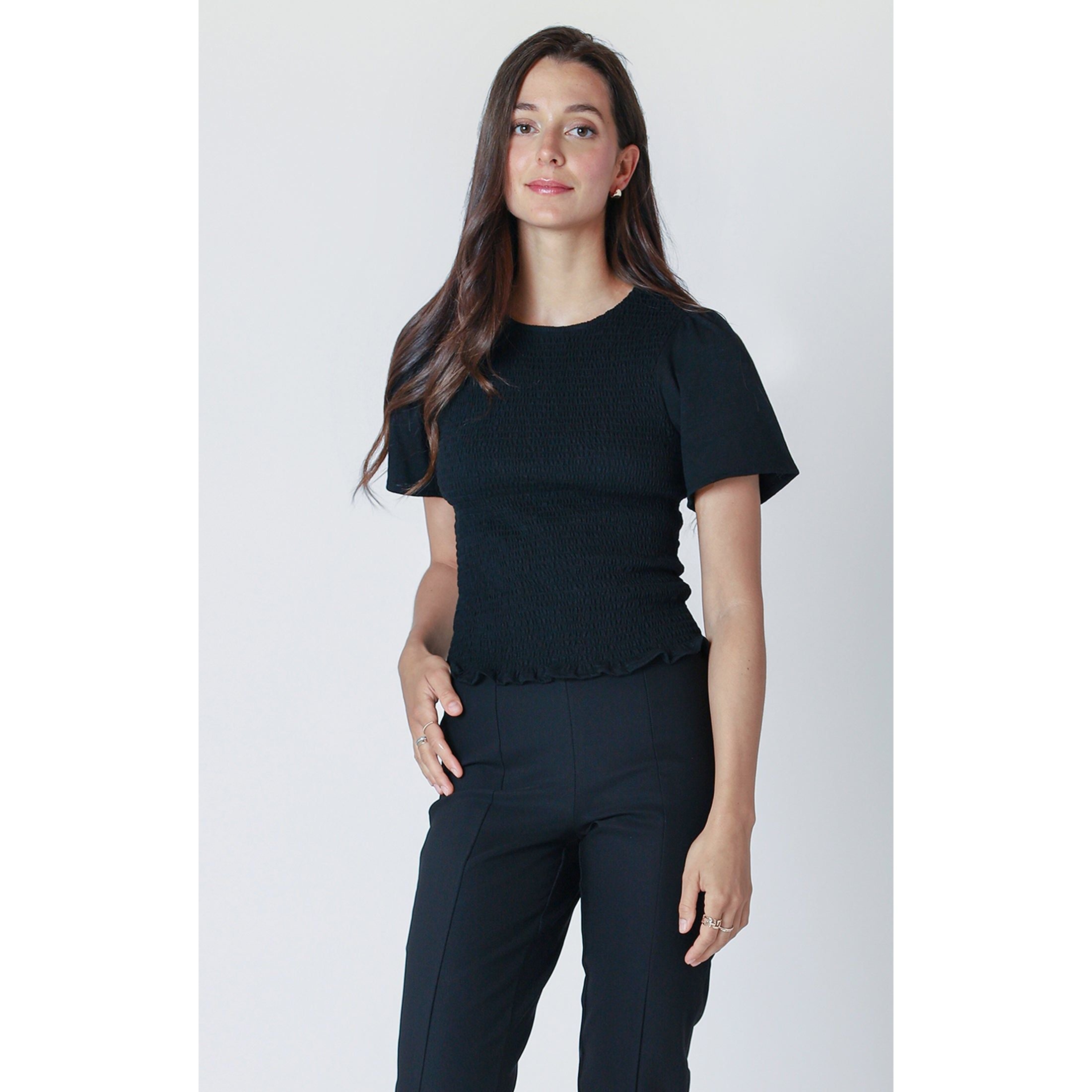 Dex - Smocked Top in Black
