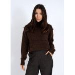 RD Style  - Louis Mock Neck Sweater in Brown Melange