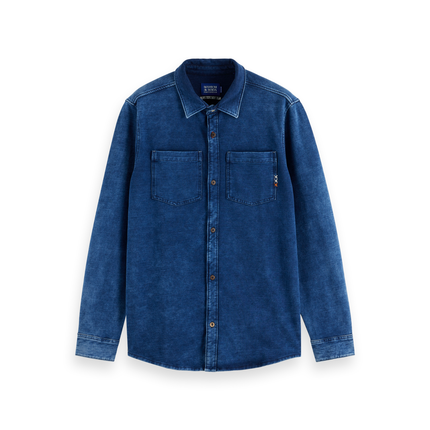 Scotch & Soda - Chic Indigo Jersey Shirt in Washed Indigo
