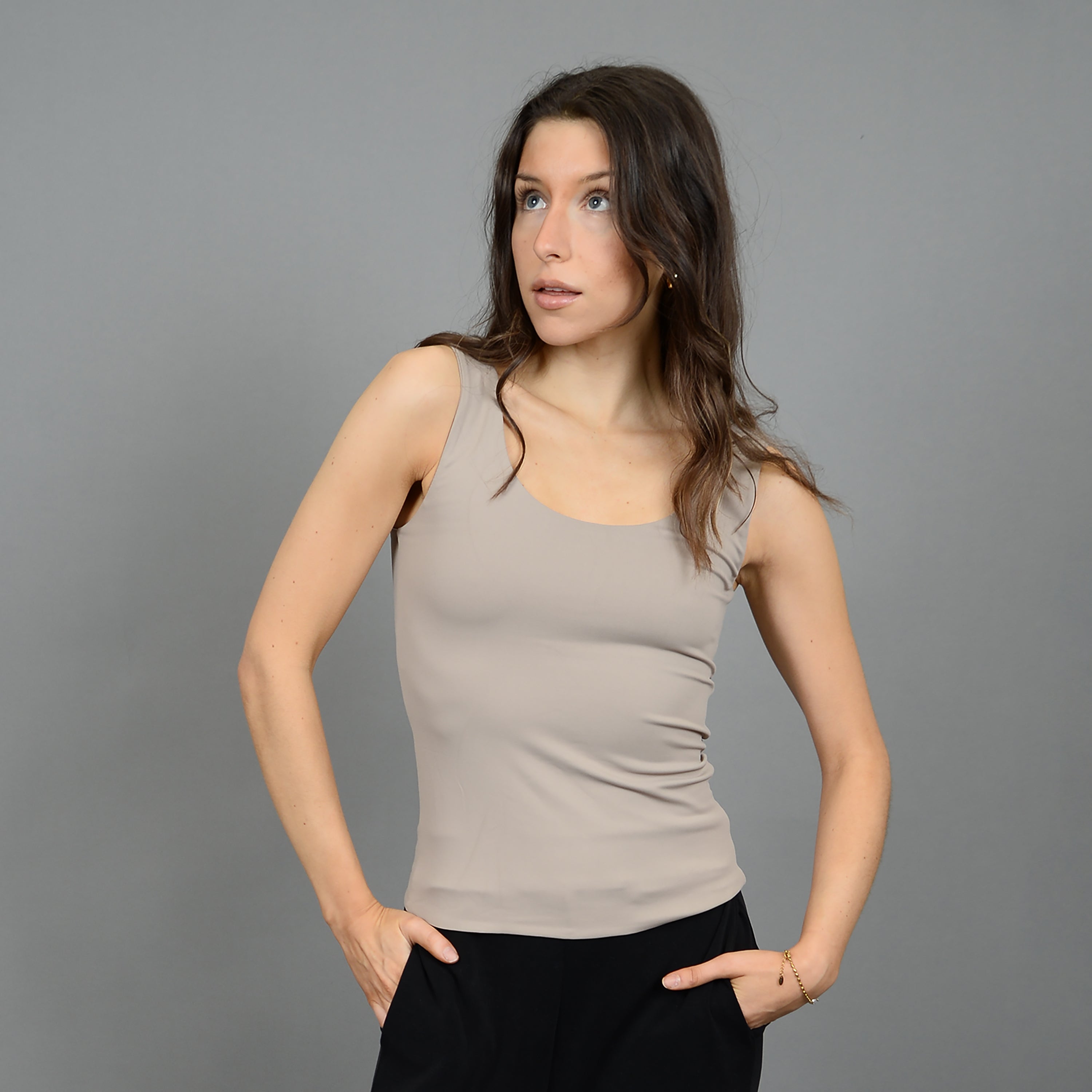 RD Style - Tabitha Ribbed Tank in Nomad